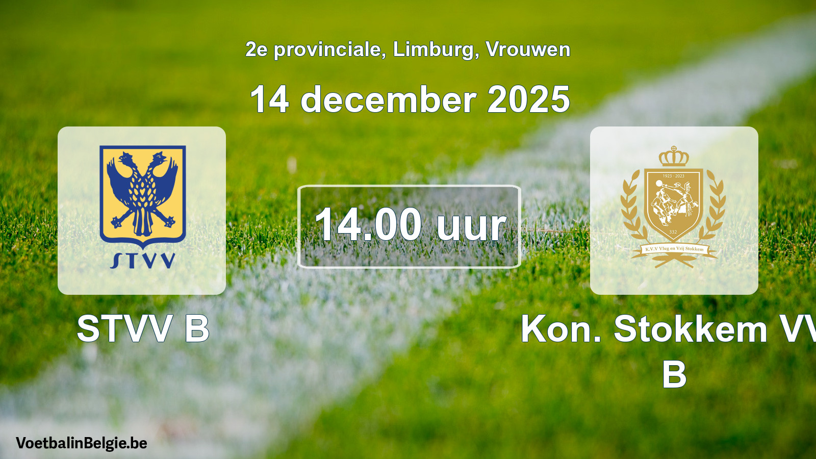 Scheduled match women football: STVV B - Kon. Stokkem VV B (14 December 2025)
