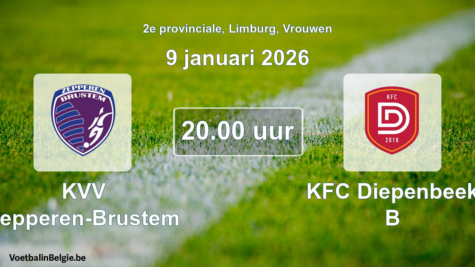 Scheduled match women football: KVV Zepperen-Brustem - KFC Diepenbeek B (9 January 2026)