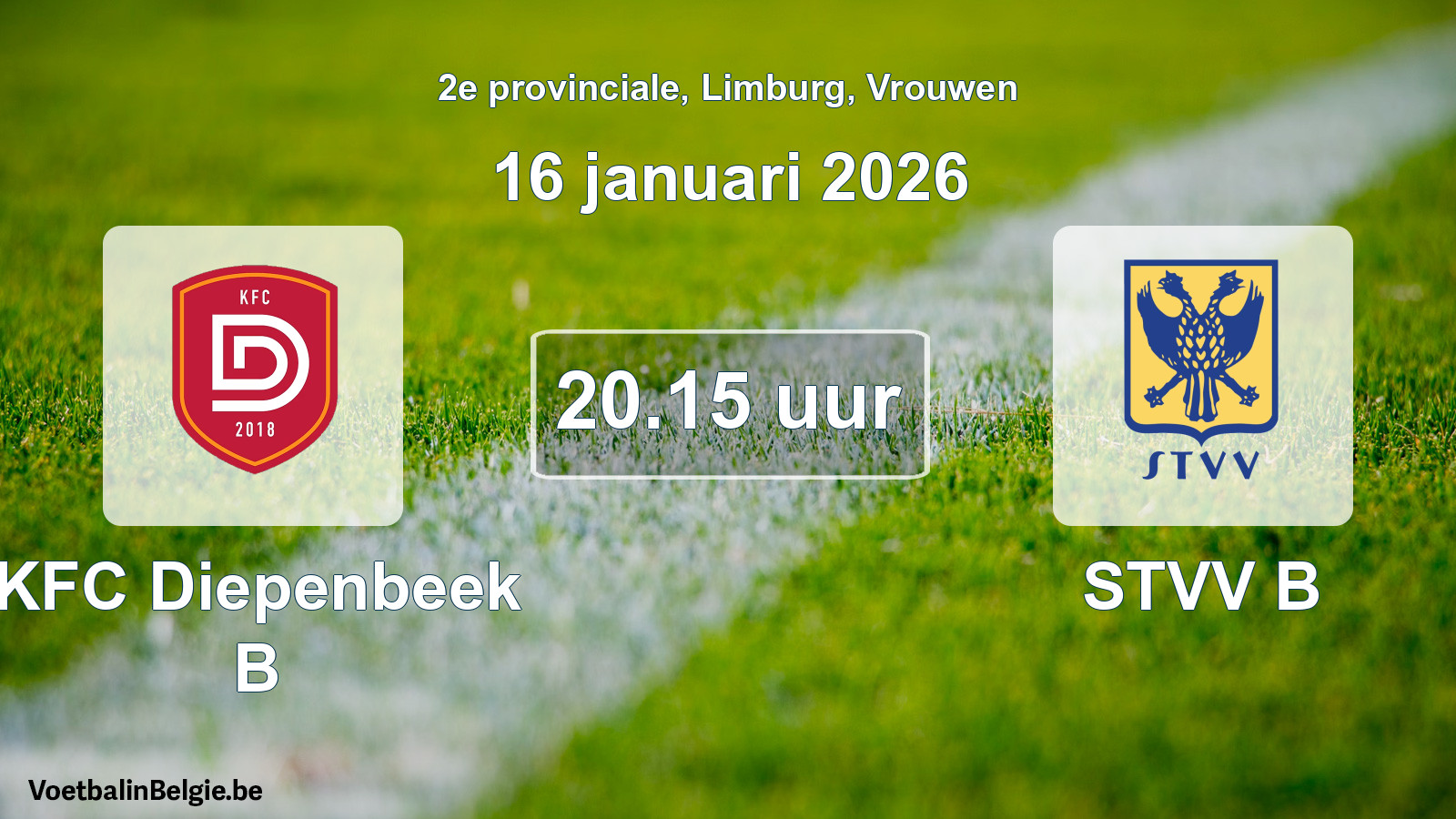 Scheduled match women football: KFC Diepenbeek B - STVV B (16 January 2026)
