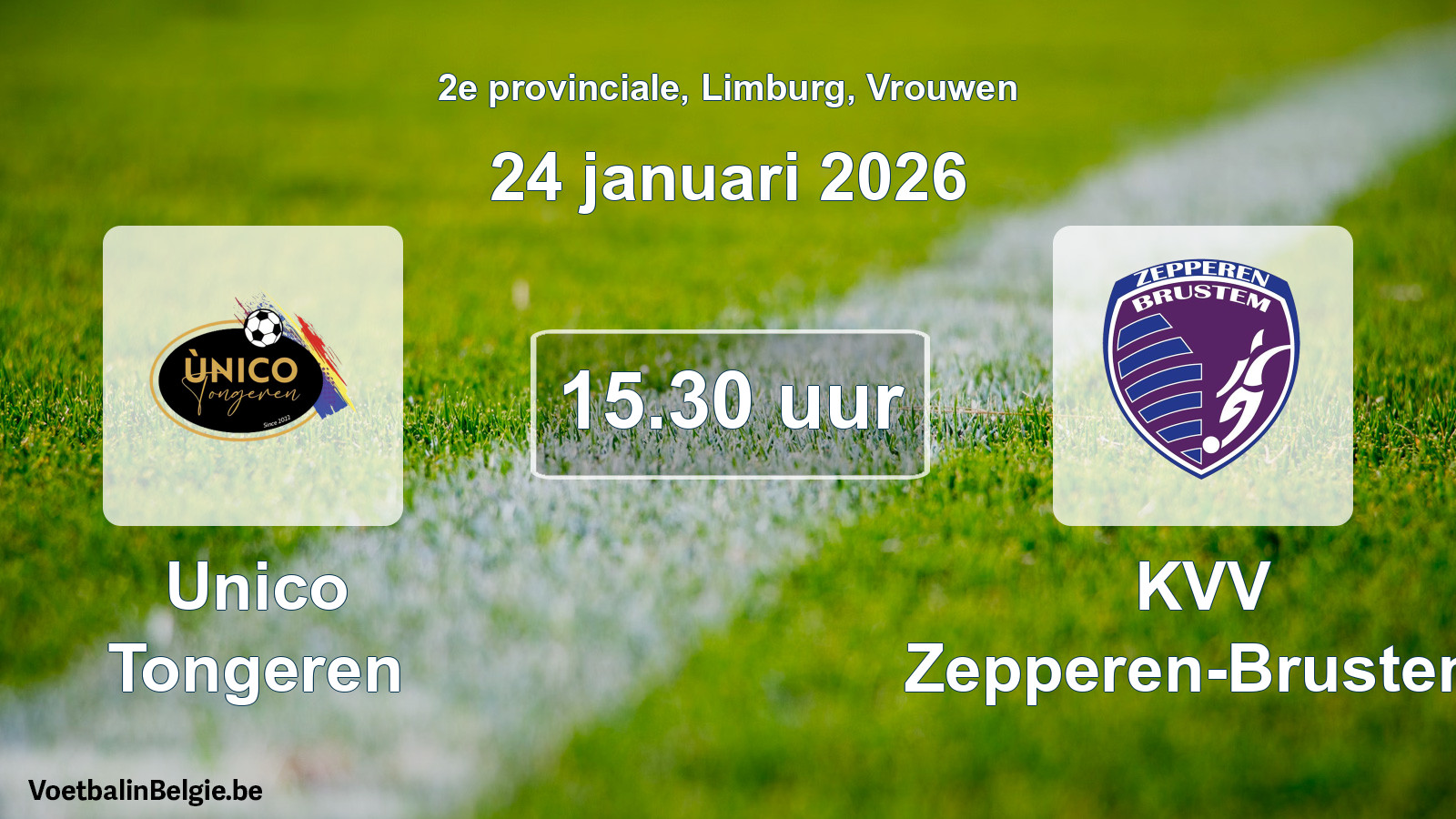 Scheduled match women football: Unico Tongeren - KVV Zepperen-Brustem (24 January 2026)