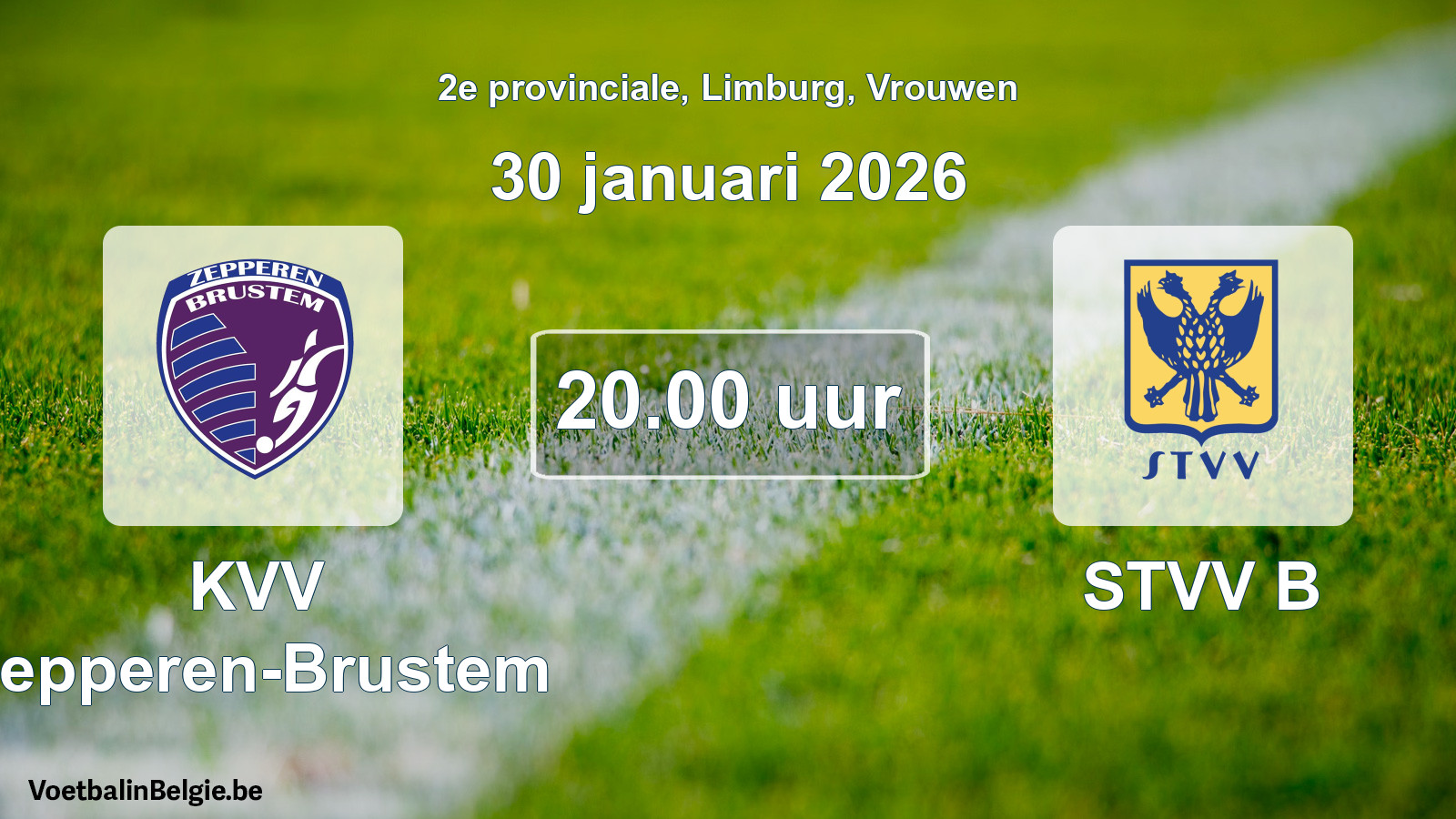Scheduled match women football: KVV Zepperen-Brustem - STVV B (30 January 2026)