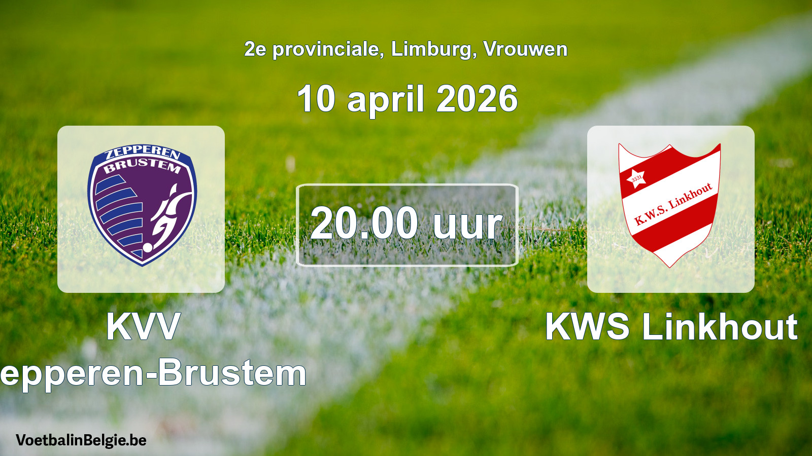 Scheduled match women football: KVV Zepperen-Brustem - KWS Linkhout (10 April 2026)