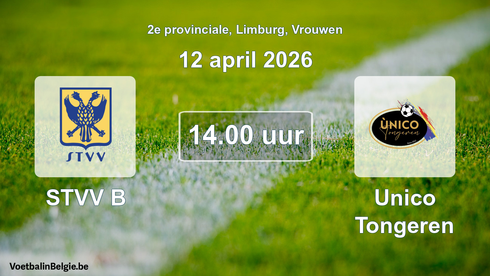 Scheduled match women football: STVV B - Unico Tongeren (12 April 2026)