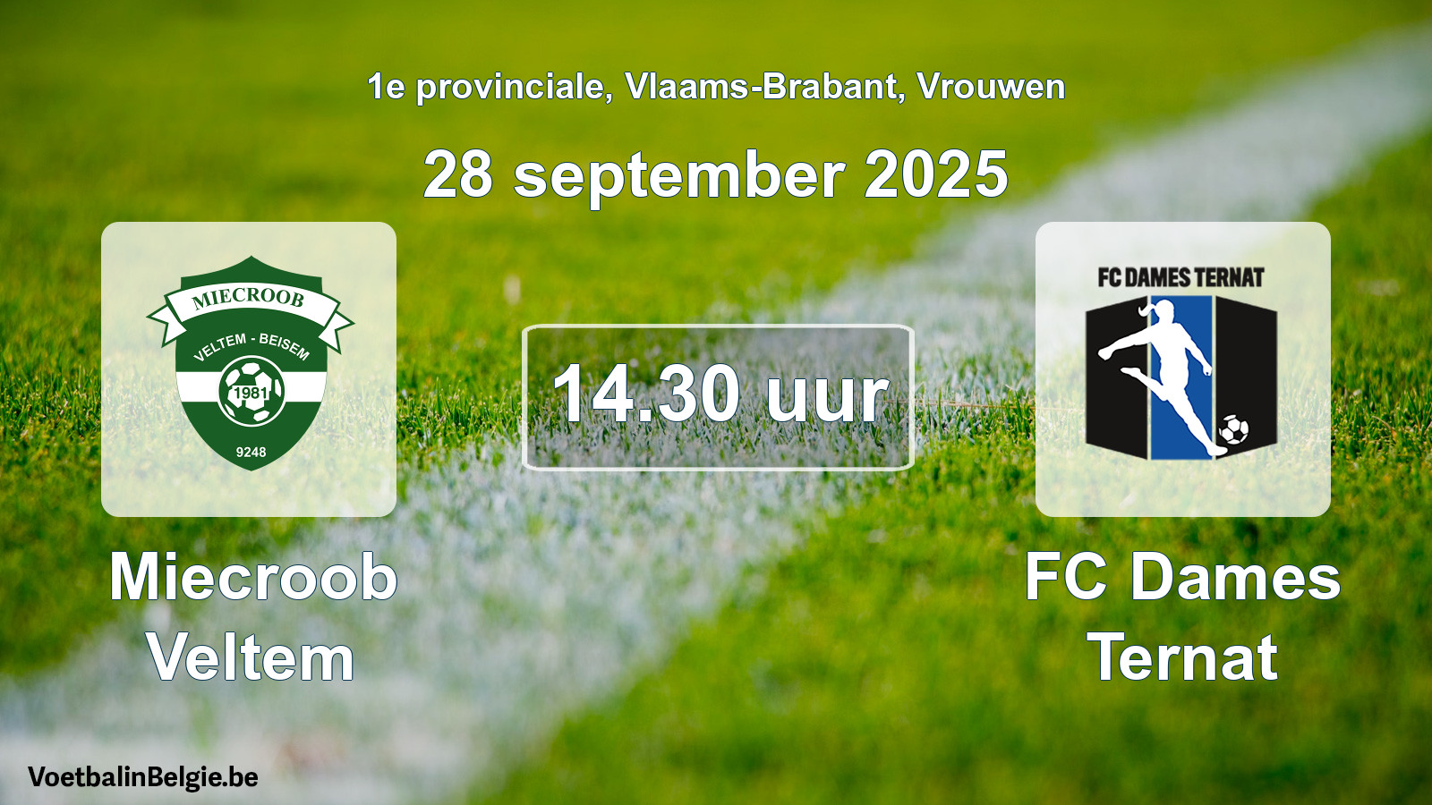 Scheduled match women football: Miecroob Veltem - FC Dames Ternat (28 September 2025)