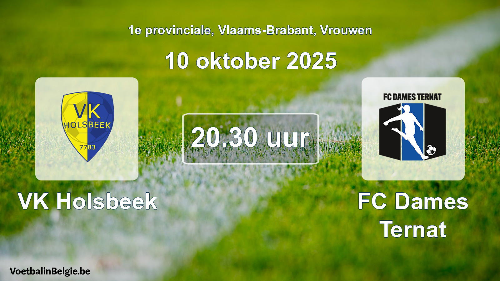 Geplande wedstrijd vrouwenvoetbal: VK Holsbeek - FC Dames Ternat (10 oktober 2025)