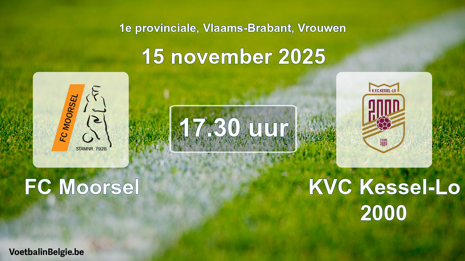 Scheduled match women football: FC Moorsel - KVC Kessel-Lo 2000 (15 November 2025)