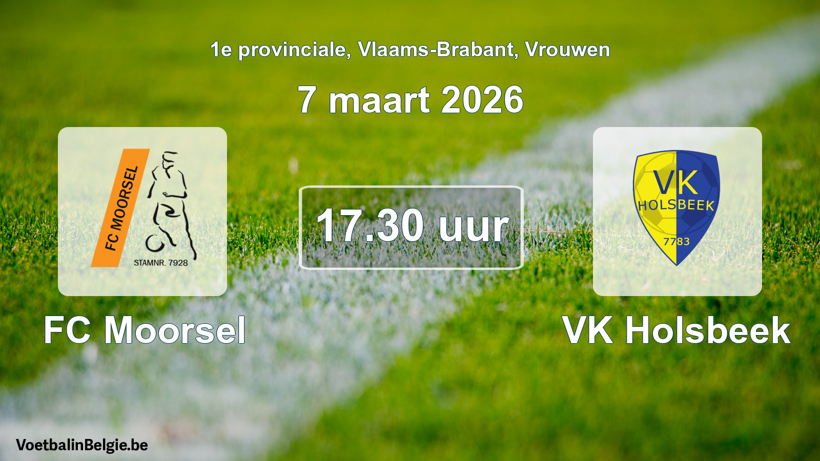 Scheduled match women football: FC Moorsel - VK Holsbeek (7 March 2026)