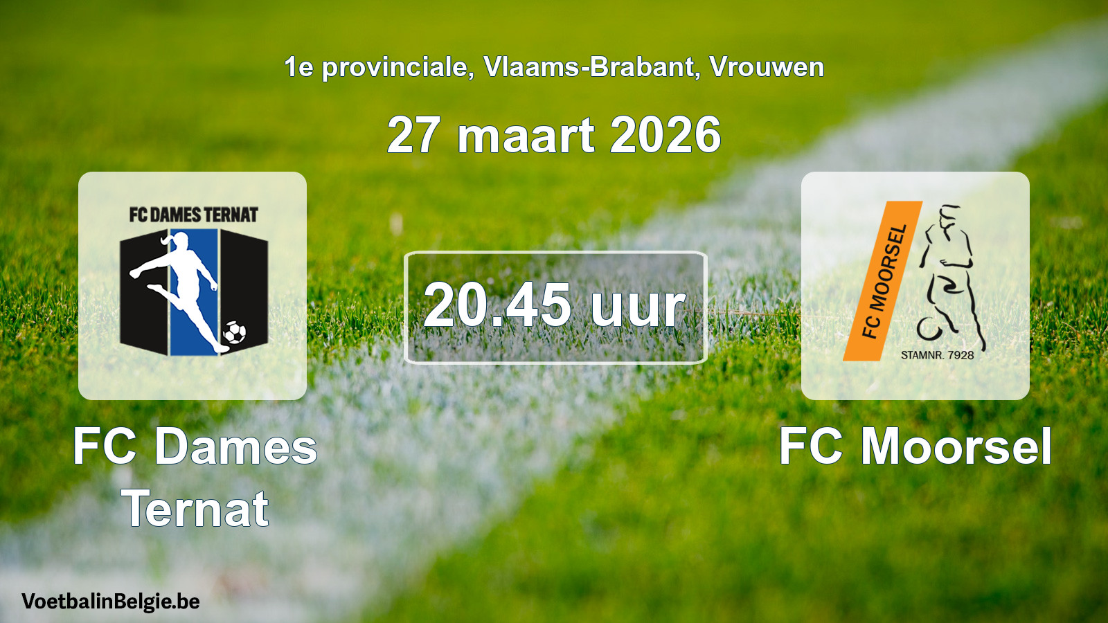 Scheduled match women football: FC Dames Ternat - FC Moorsel (27 March 2026)