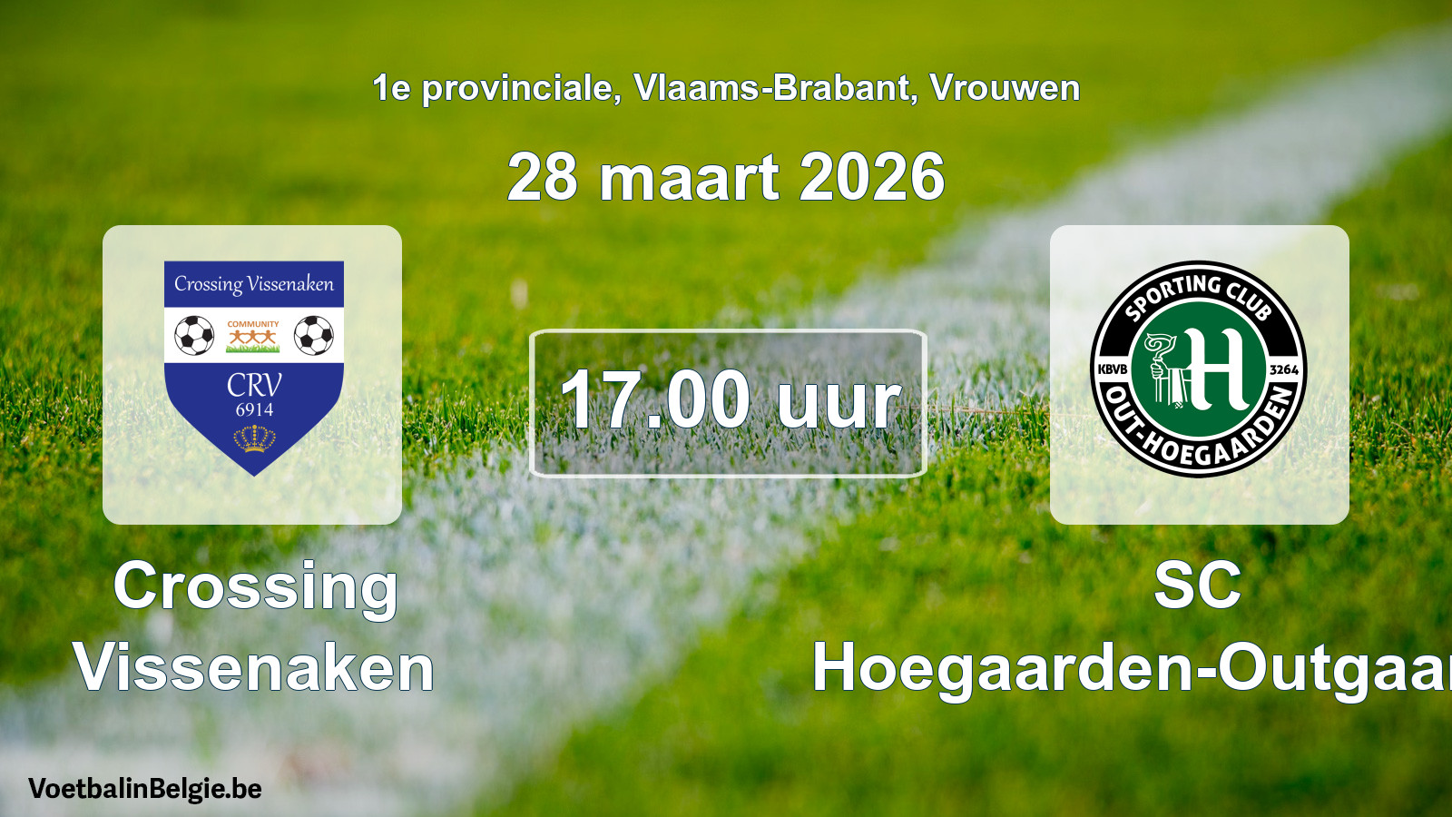 Geplantes Spiel frauen-Fußball: Crossing Vissenaken - SC Hoegaarden-Outgaarden (28 März 2026)