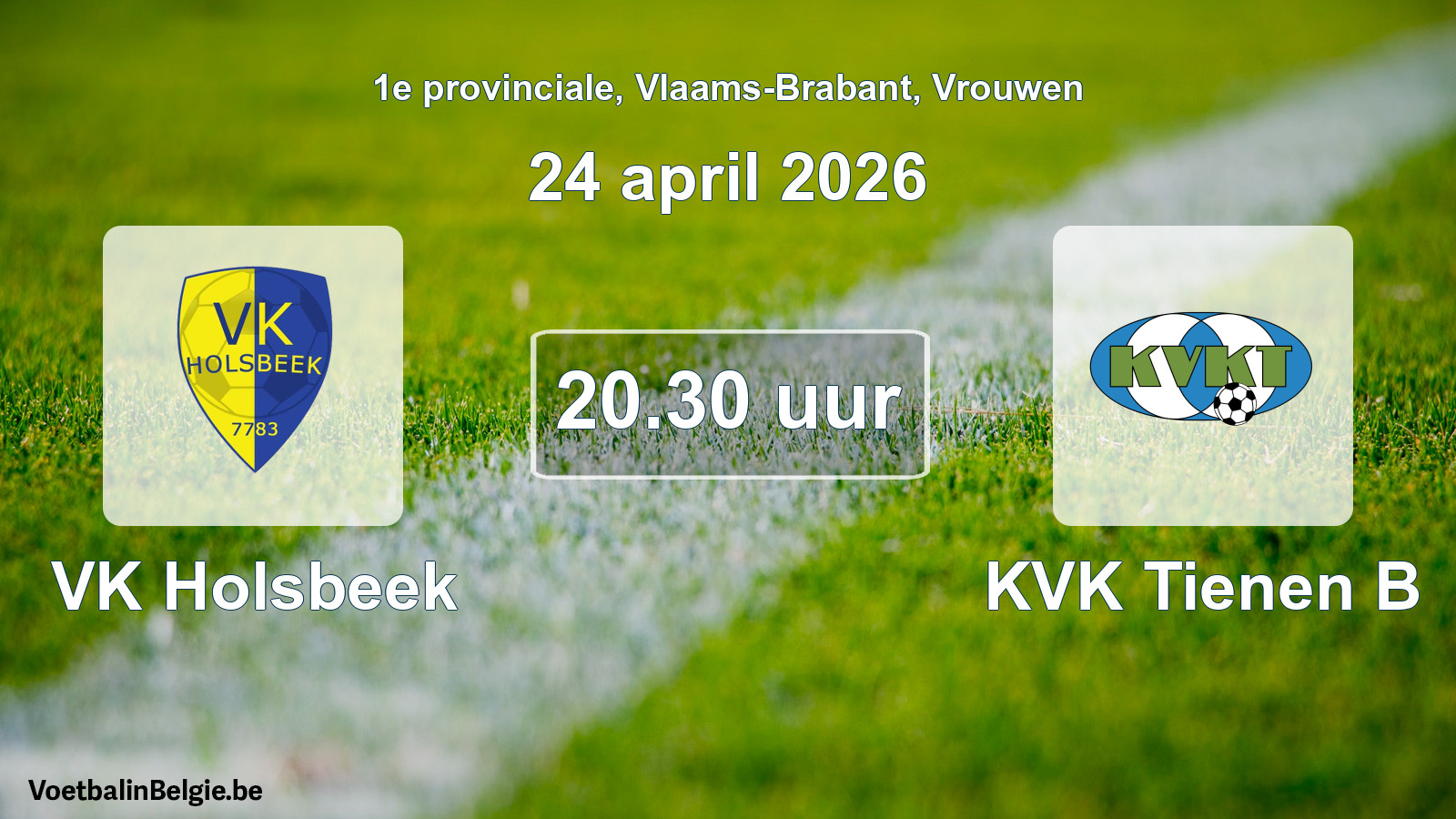 Scheduled match women football: VK Holsbeek - KVK Tienen B (24 April 2026)