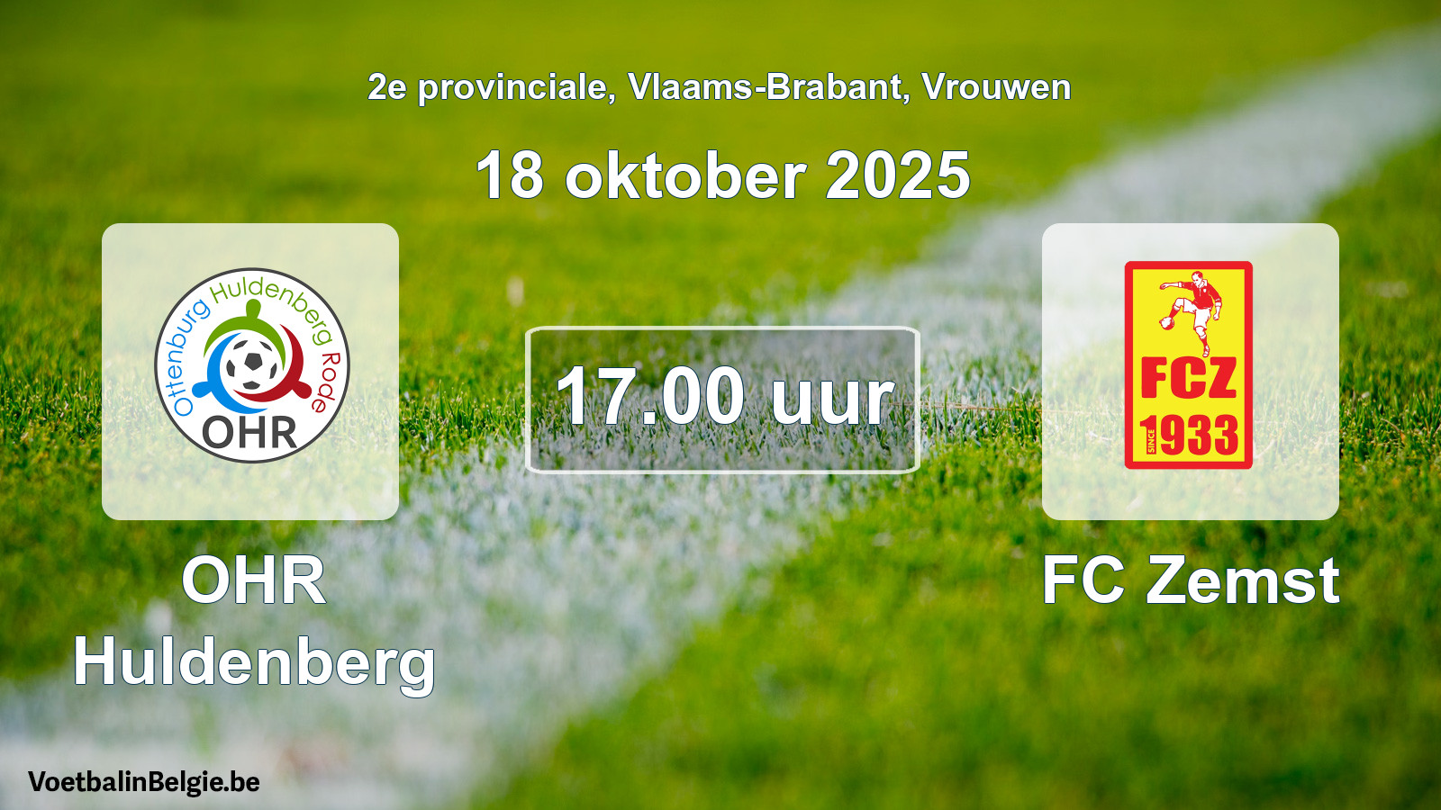 Geplantes Spiel frauen-Fußball: OHR Huldenberg - FC Zemst (18 Oktober 2025)