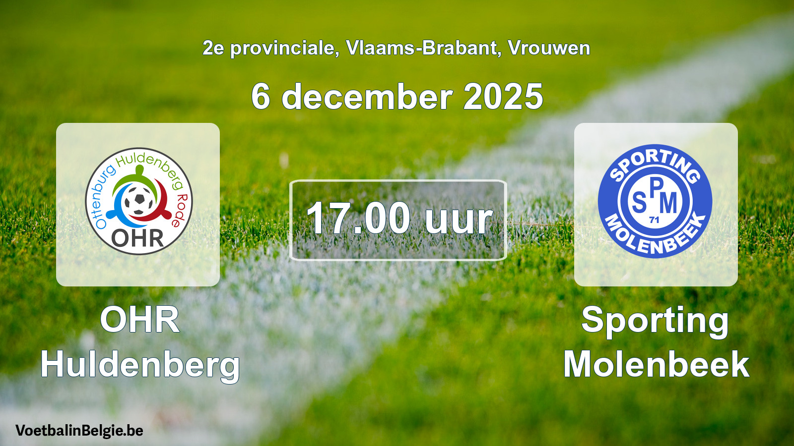 Scheduled match women football: OHR Huldenberg - Sporting Molenbeek (6 December 2025)
