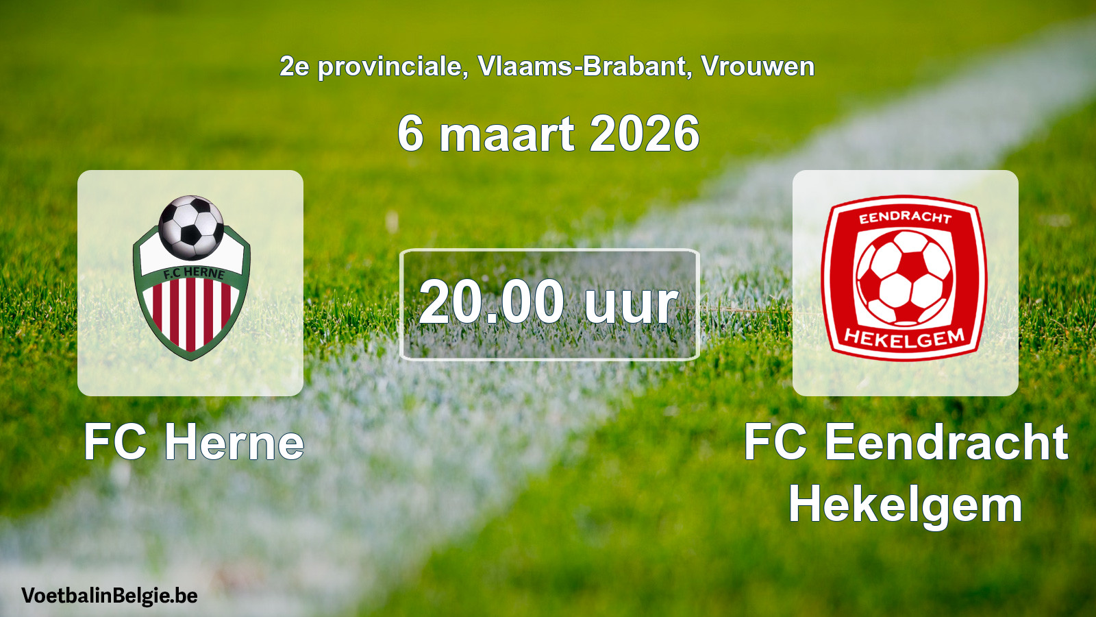 Scheduled match women football: FC Herne - FC Eendracht Hekelgem (6 March 2026)