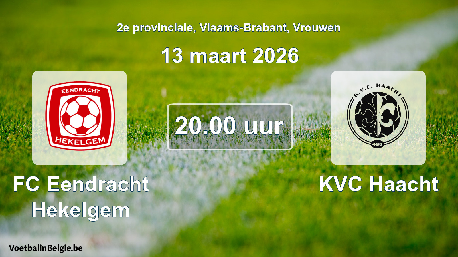 Scheduled match women football: FC Eendracht Hekelgem - KVC Haacht (13 March 2026)
