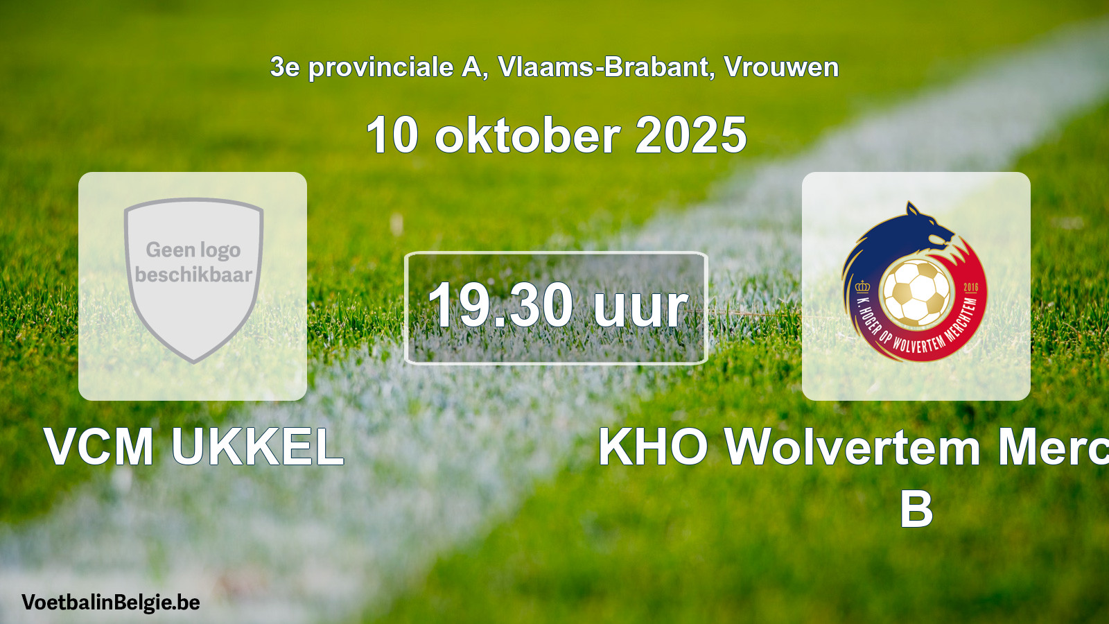 Scheduled match women football: VCM UKKEL - KHO Wolvertem Merchtem B (10 October 2025)