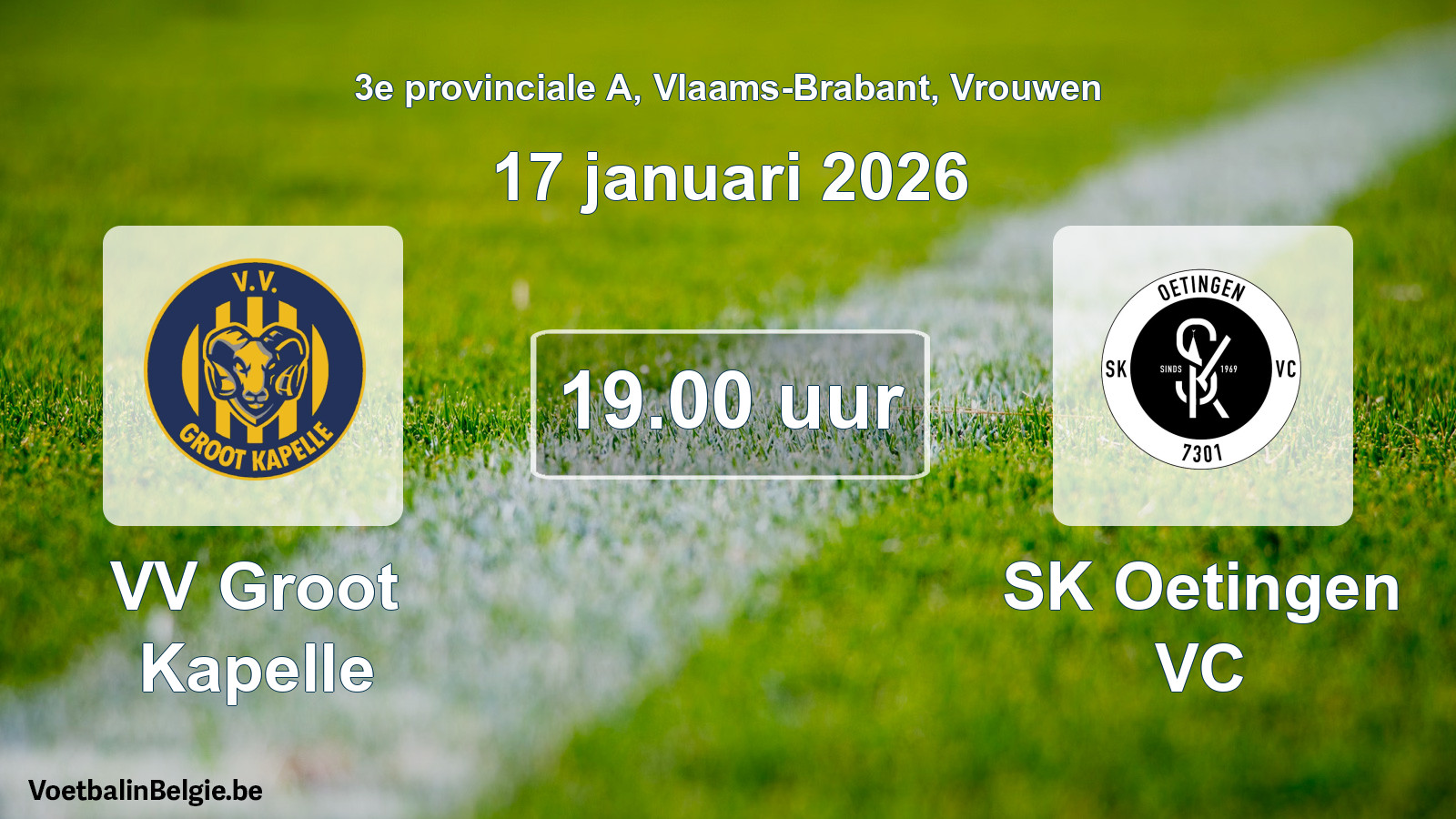 Scheduled match women football: VV Groot Kapelle - SK Oetingen VC (17 January 2026)