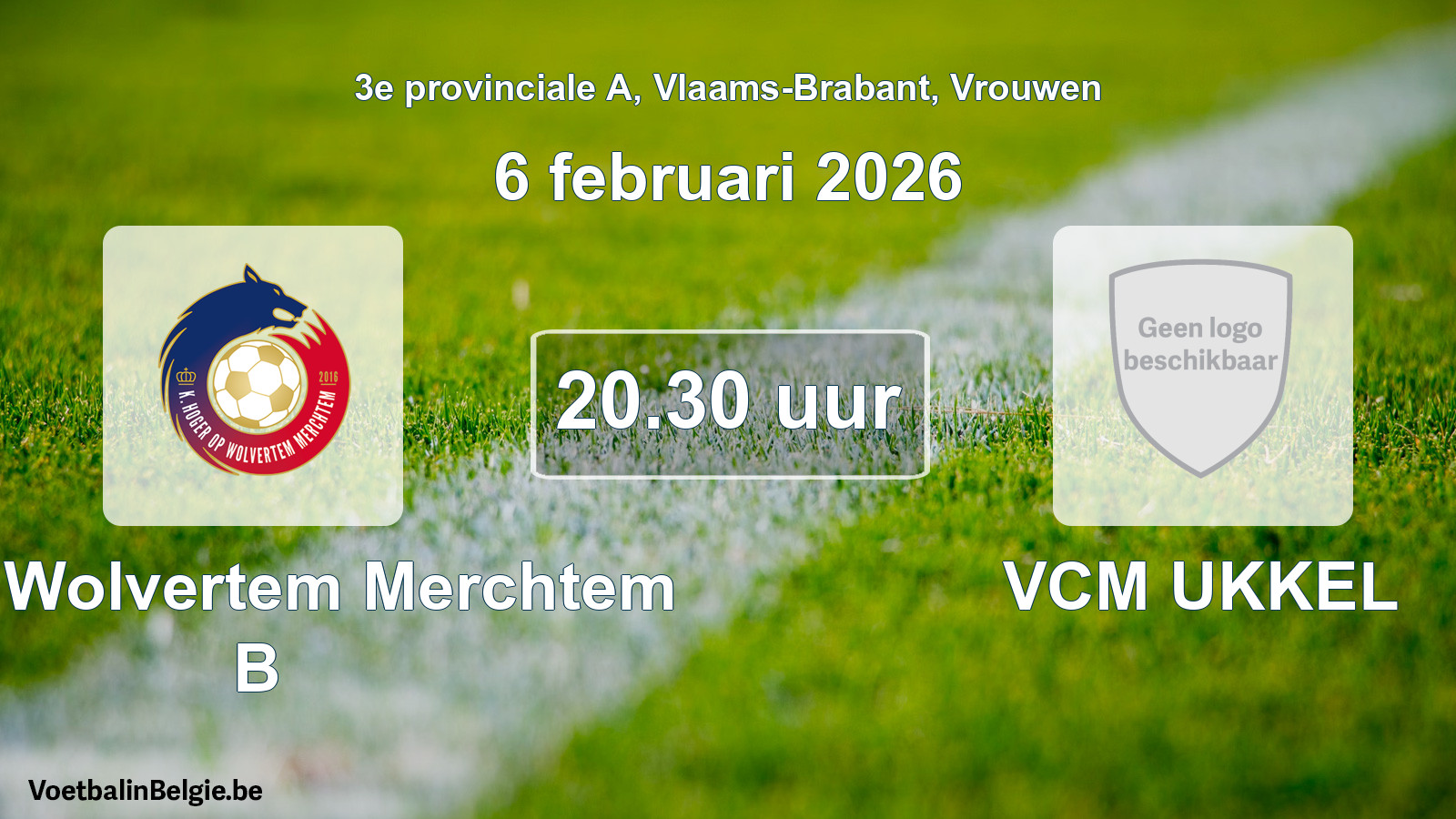 Scheduled match women football: KHO Wolvertem Merchtem B - VCM UKKEL (6 February 2026)