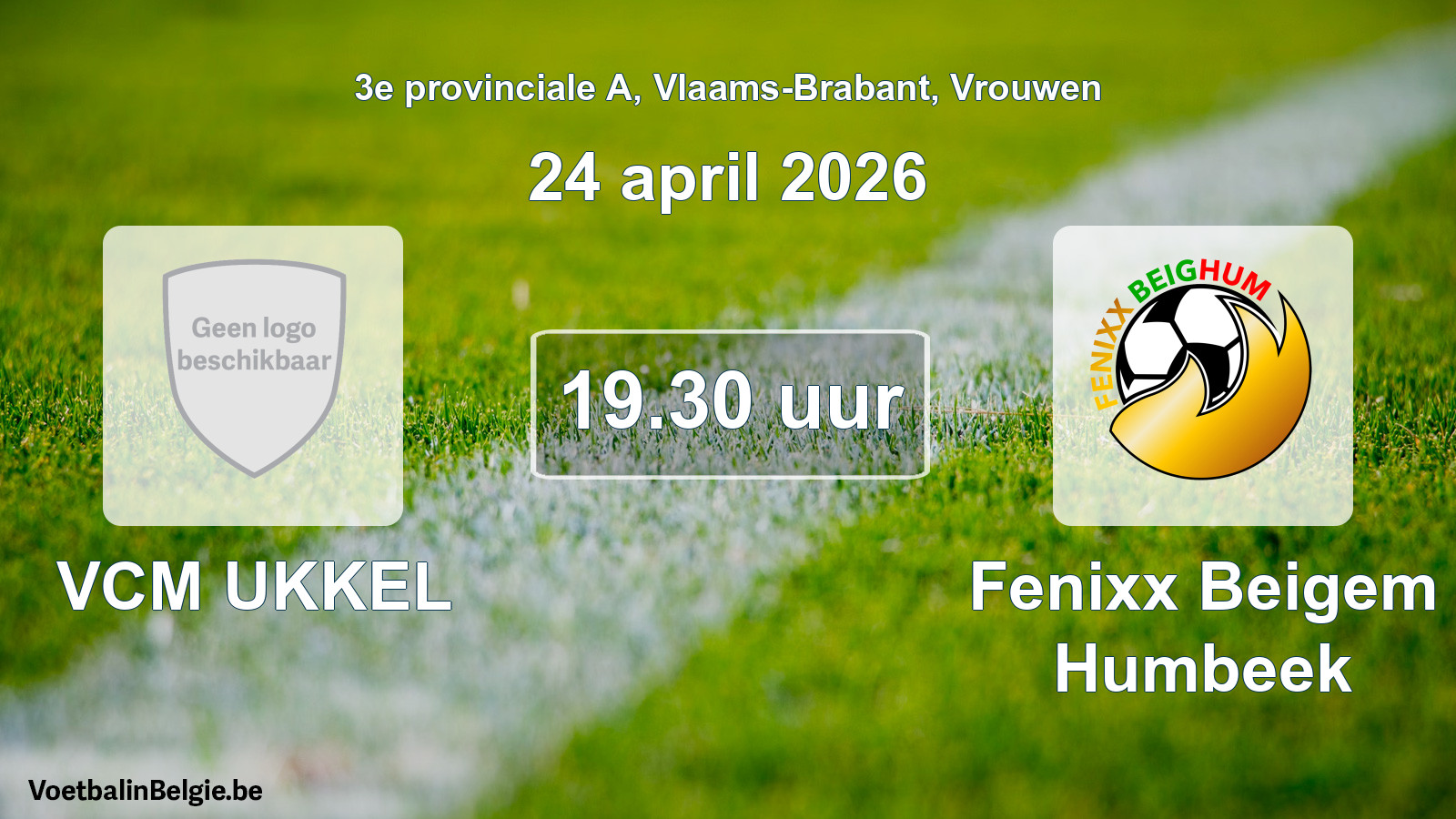 Scheduled match women football: VCM UKKEL - Fenixx Beigem Humbeek (24 April 2026)