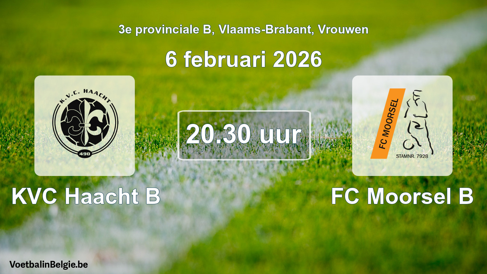 Scheduled match women football: KVC Haacht B - FC Moorsel B (6 February 2026)