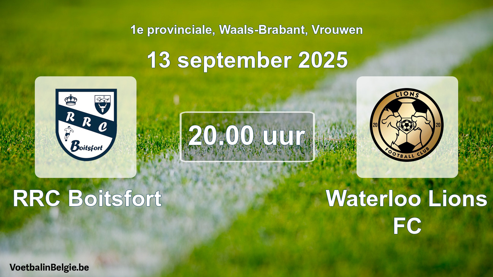 Scheduled match women football: RRC Boitsfort - Waterloo Lions FC (13 September 2025)