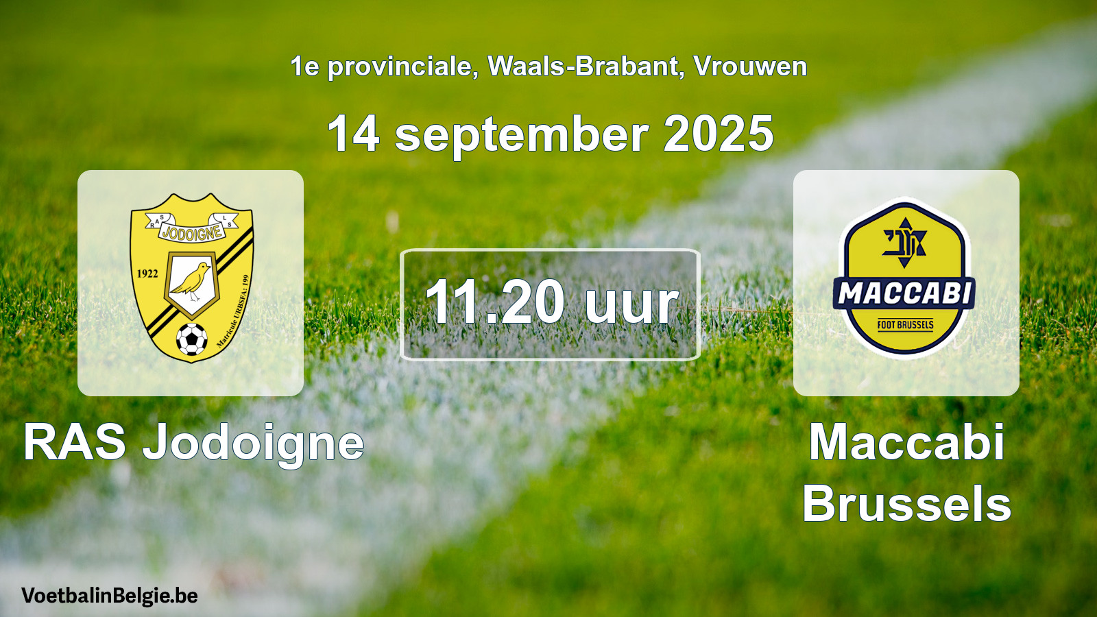 Geplantes Spiel frauen-Fußball: RAS Jodoigne - Maccabi Brussels (14 September 2025)