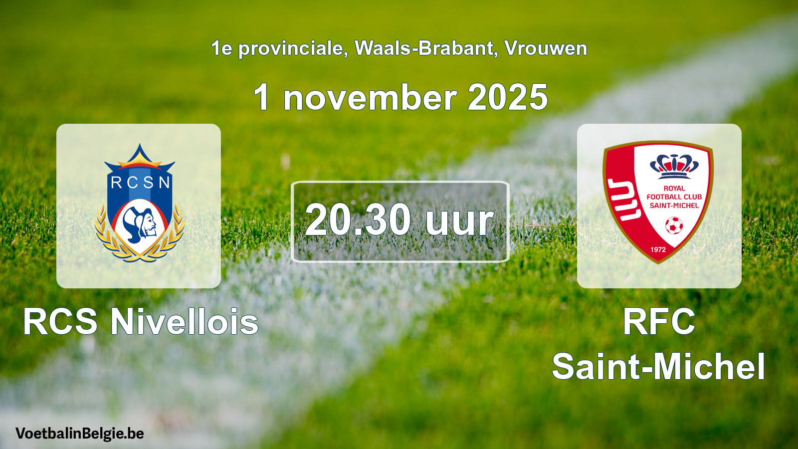 Scheduled match women football: RCS Nivellois - RFC Saint-Michel (1 November 2025)
