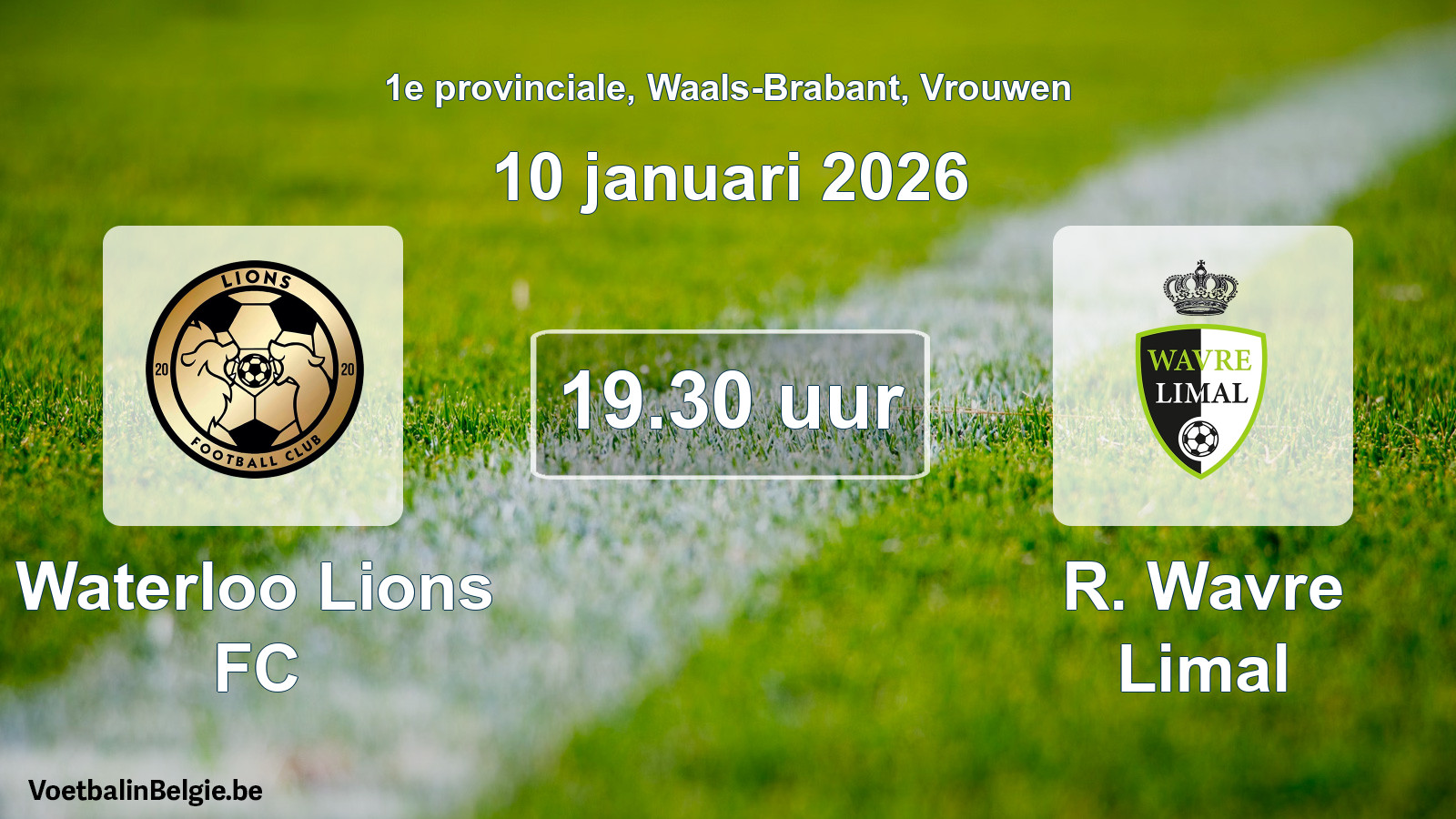 Scheduled match women football: Waterloo Lions FC - R. Wavre Limal (10 January 2026)