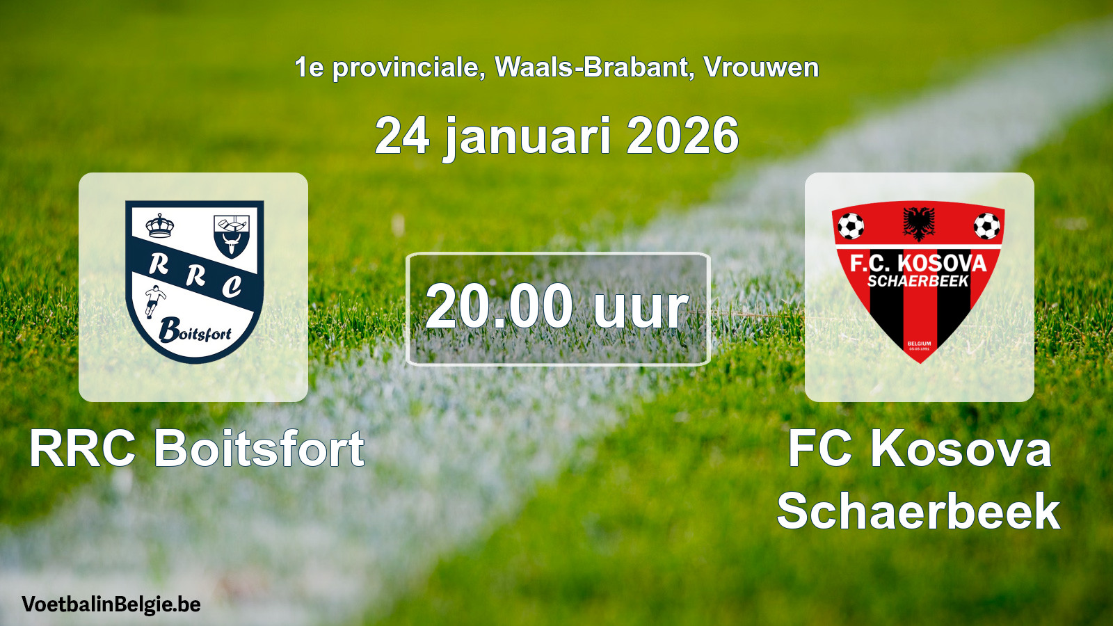Scheduled match women football: RRC Boitsfort - FC Kosova Schaerbeek (24 January 2026)