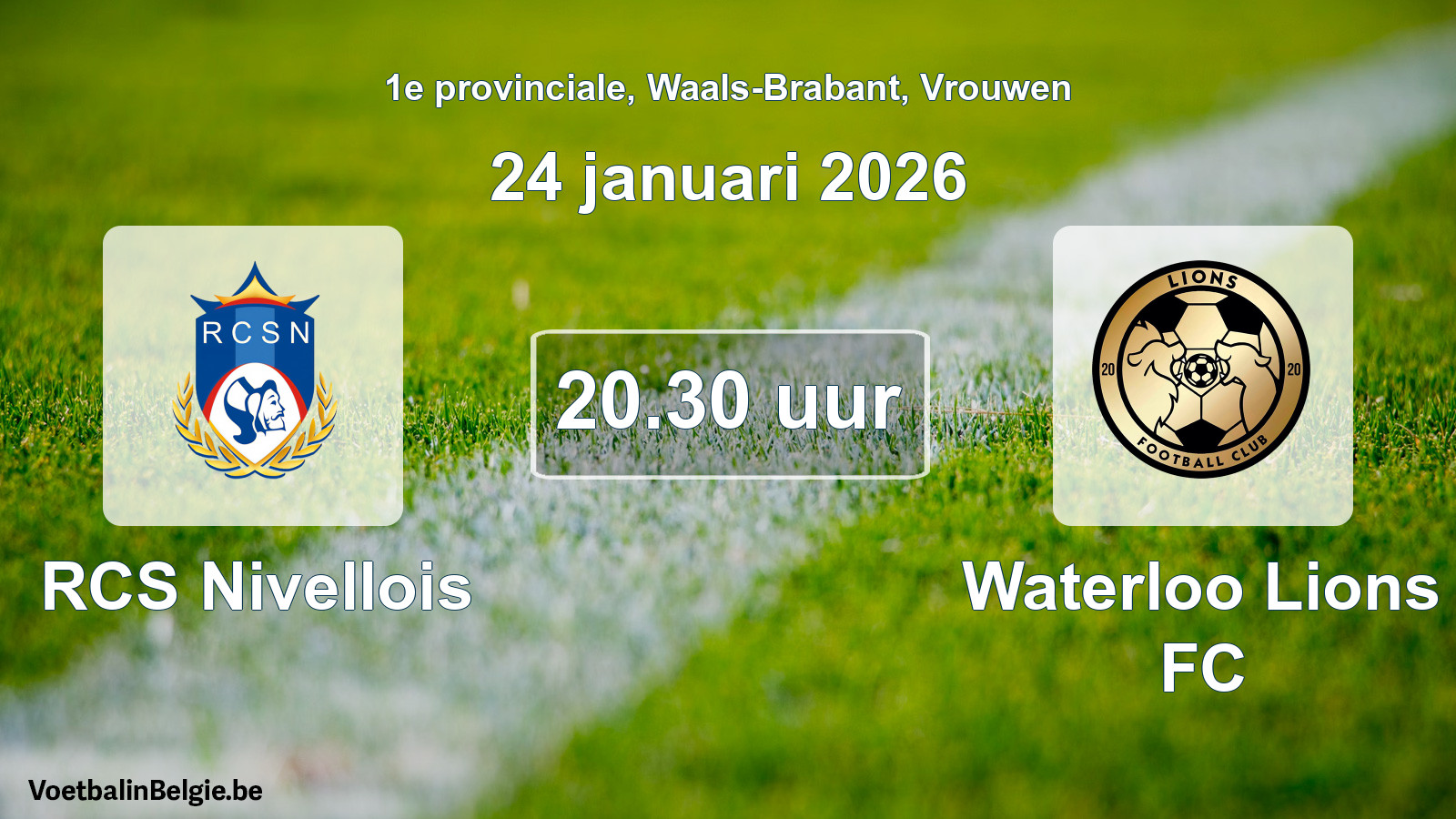 Scheduled match women football: RCS Nivellois - Waterloo Lions FC (24 January 2026)