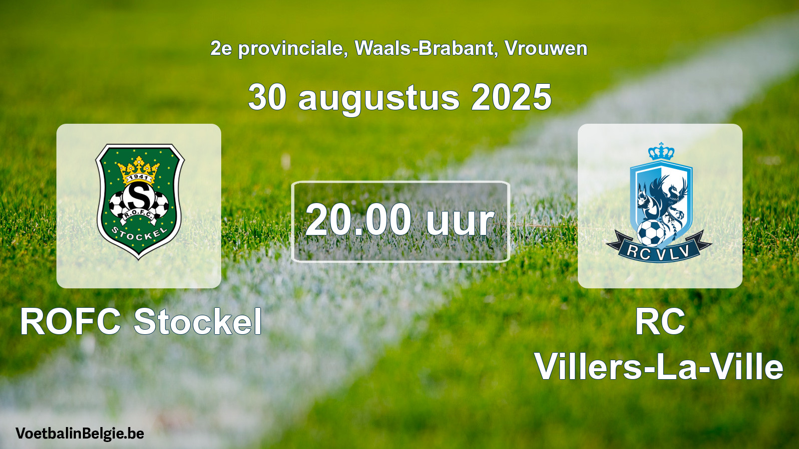 Geplande wedstrijd vrouwenvoetbal: ROFC Stockel - RC Villers-La-Ville (30 augustus 2025)