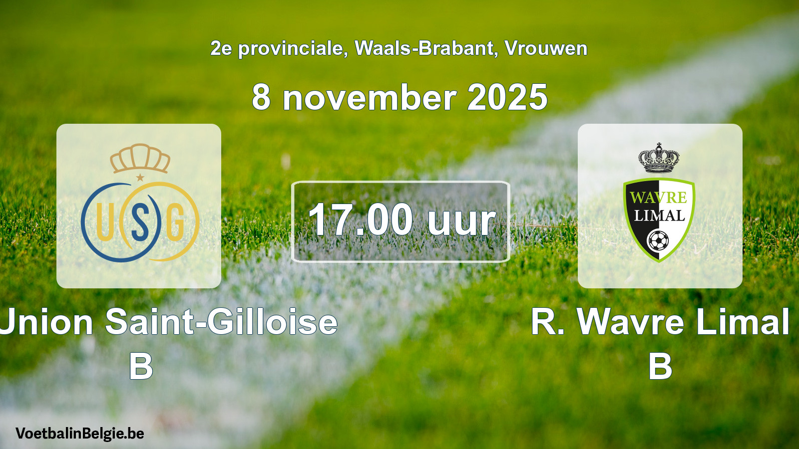 Scheduled match women football: R. Union Saint-Gilloise B - R. Wavre Limal B (8 November 2025)