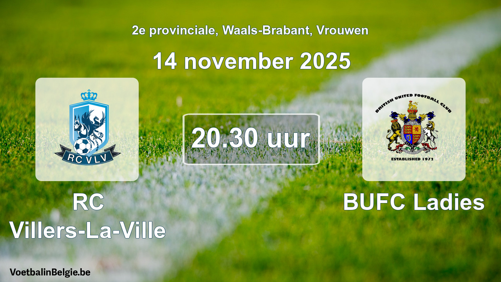Scheduled match women football: RC Villers-La-Ville - BUFC Ladies (14 November 2025)
