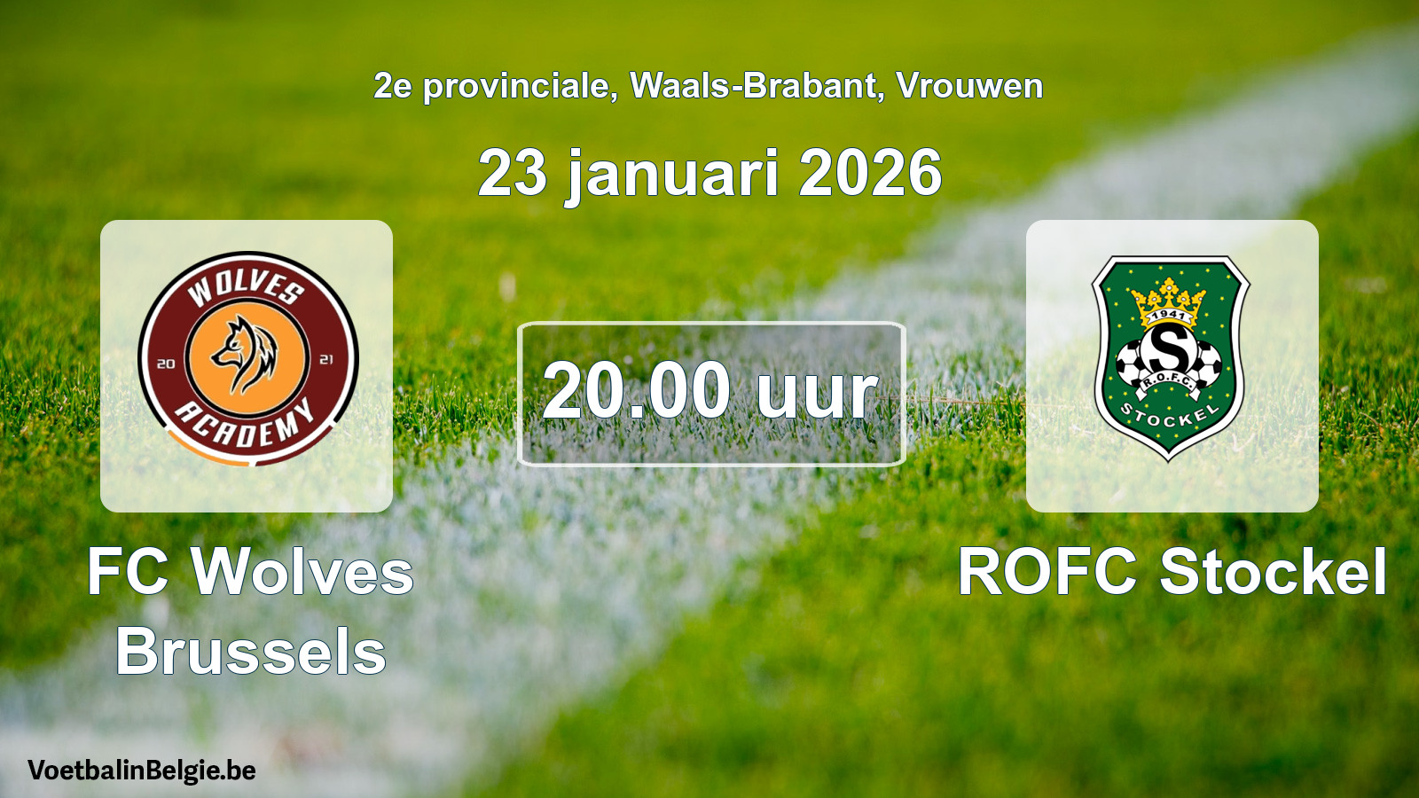 Geplande wedstrijd vrouwenvoetbal: FC Wolves Brussels - ROFC Stockel (23 januari 2026)