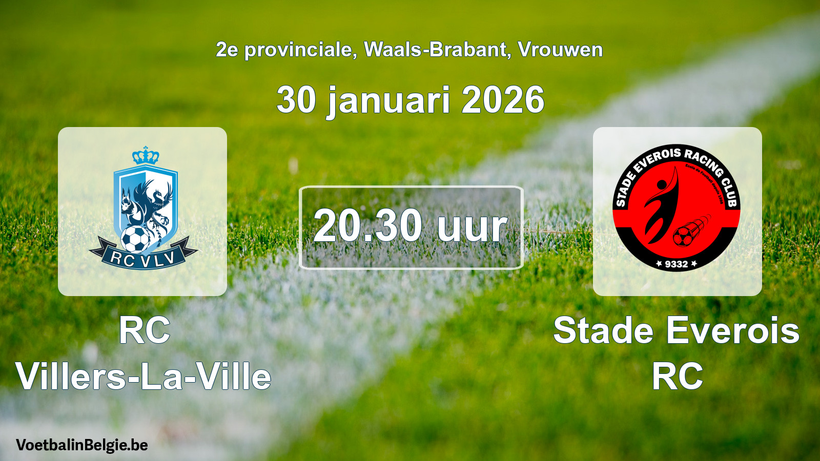 Scheduled match women football: RC Villers-La-Ville - Stade Everois RC (30 January 2026)