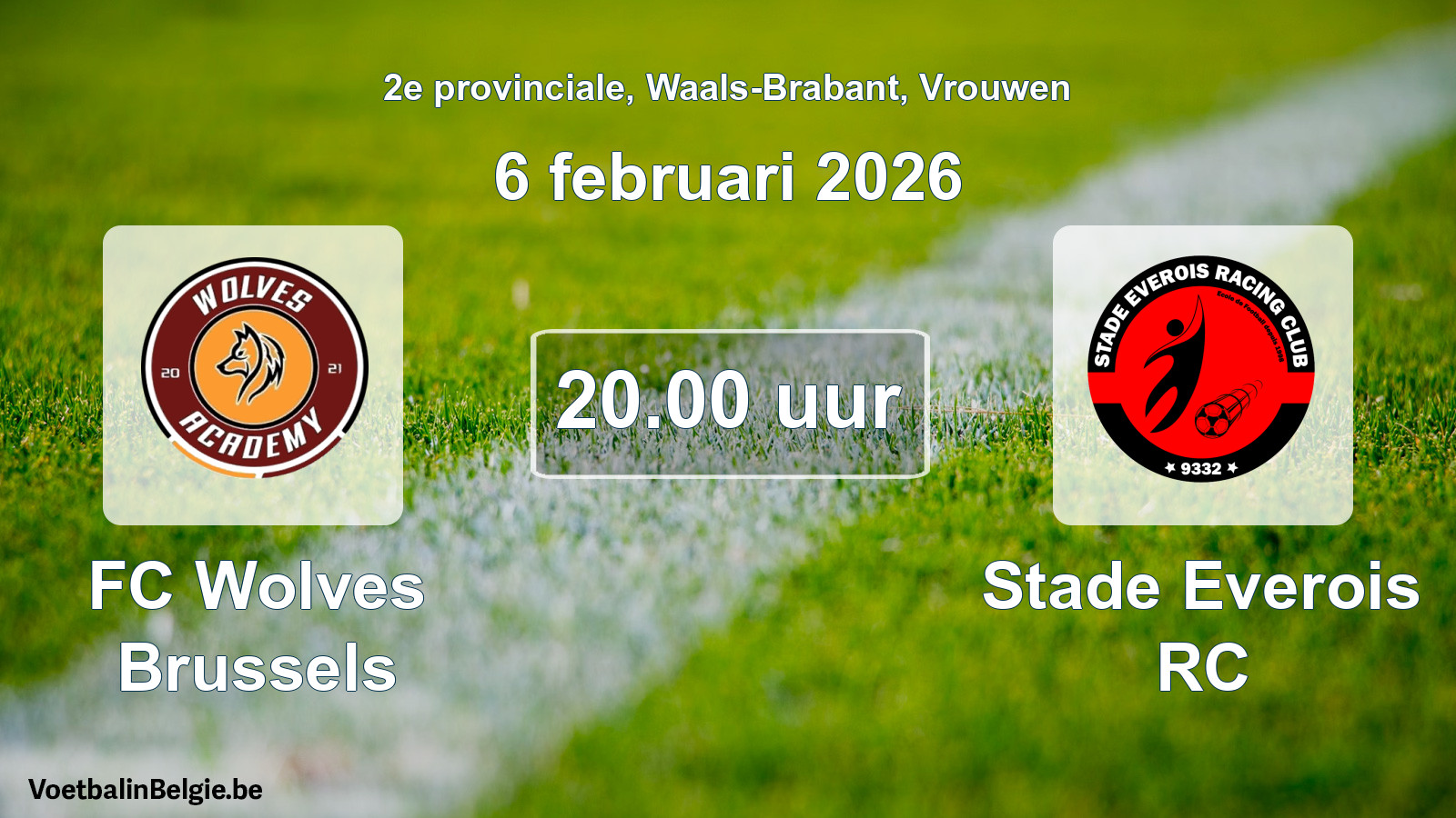 Scheduled match women football: FC Wolves Brussels - Stade Everois RC (6 February 2026)