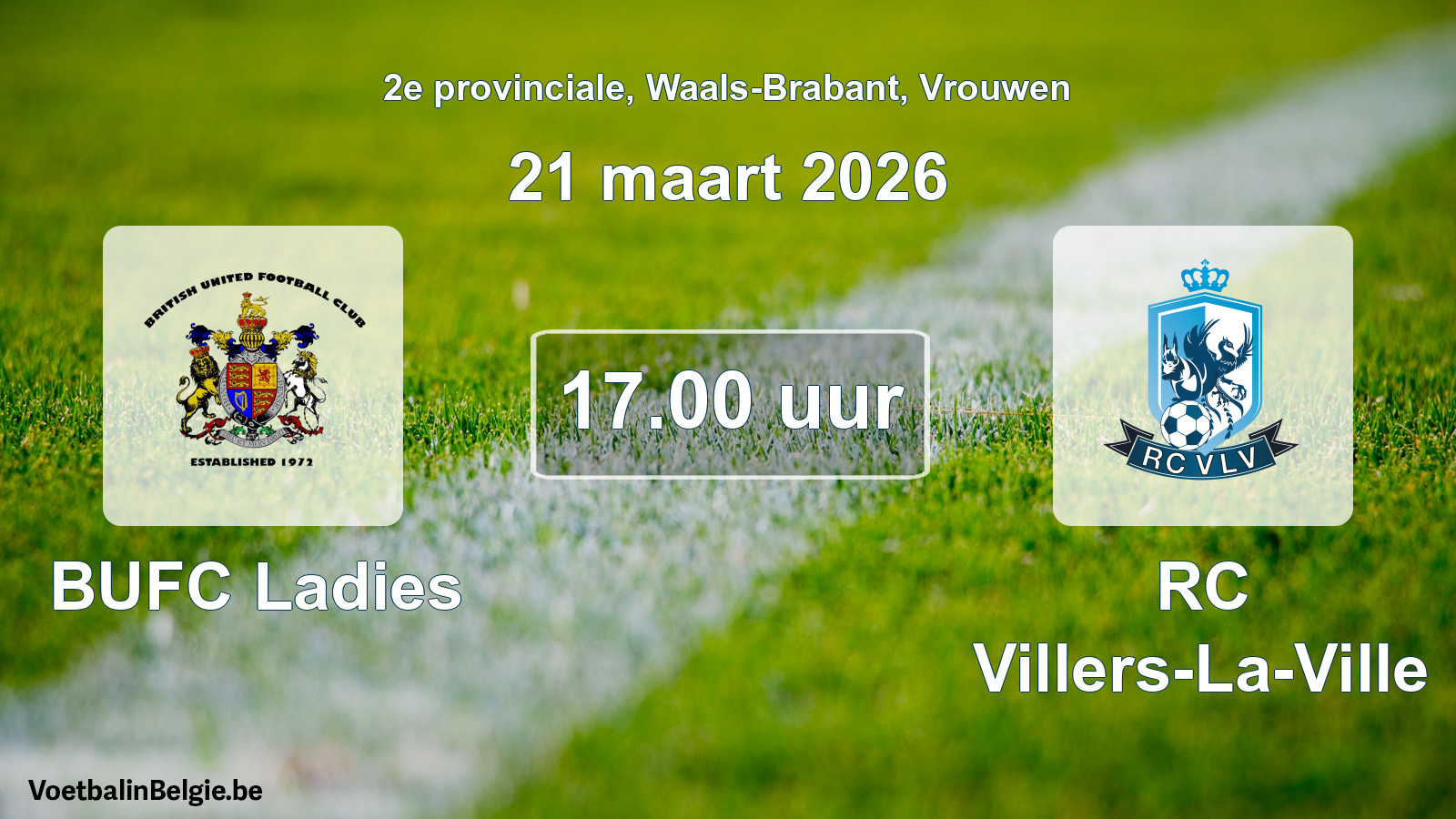 Geplantes Spiel frauen-Fußball: BUFC Ladies - RC Villers-La-Ville (21 März 2026)