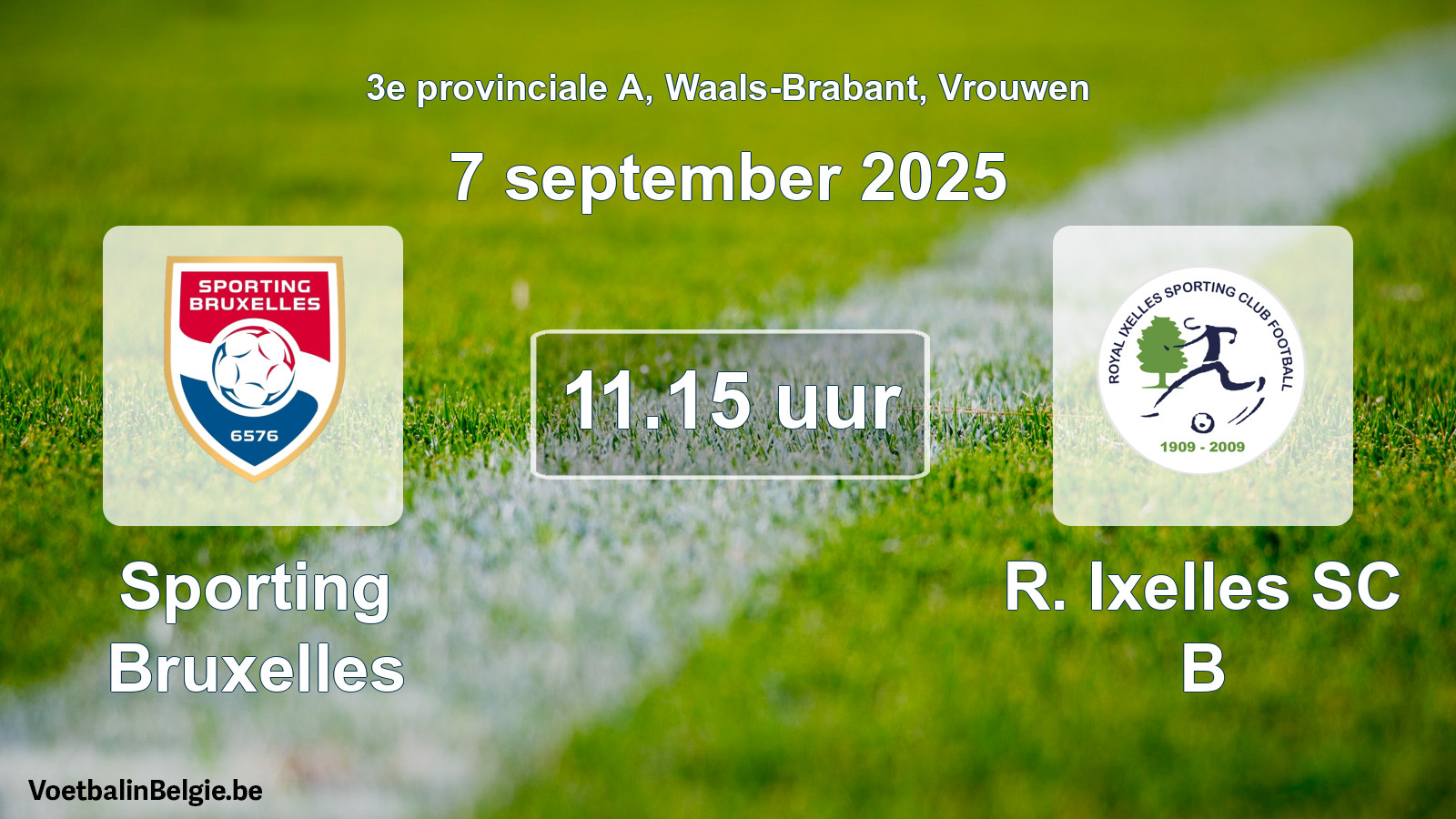 Scheduled match women football: Sporting Bruxelles - R. Ixelles SC B (7 September 2025)