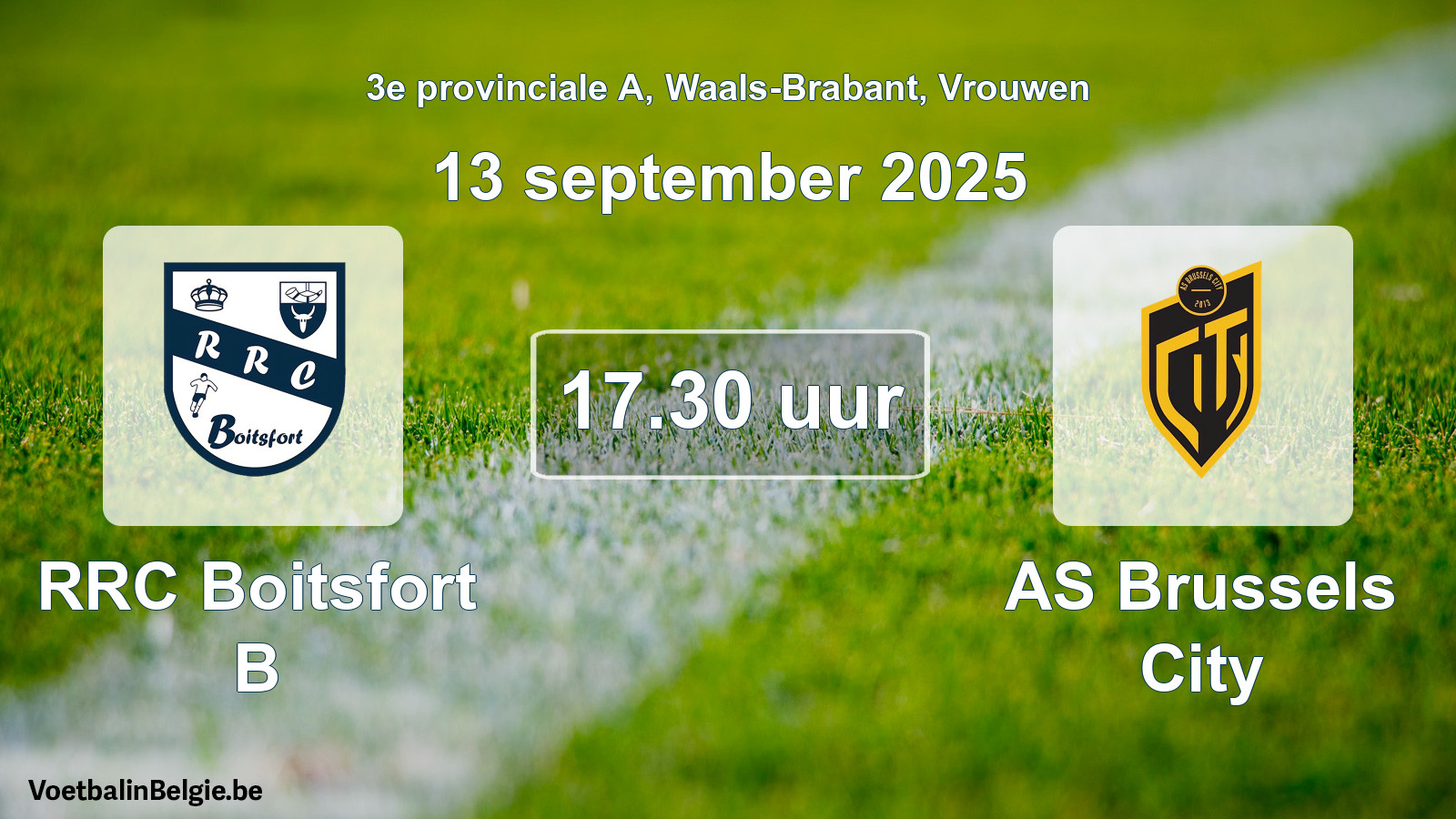 Geplantes Spiel frauen-Fußball: RRC Boitsfort B - AS Brussels City (13 September 2025)