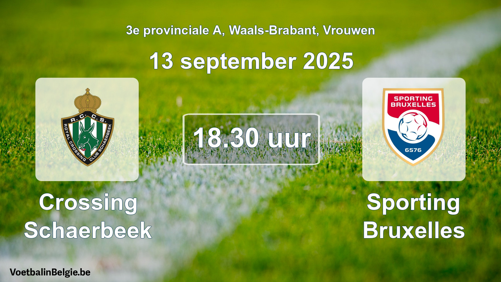 Match prévu football femmes: Crossing Schaerbeek - Sporting Bruxelles (13 septembre 2025)