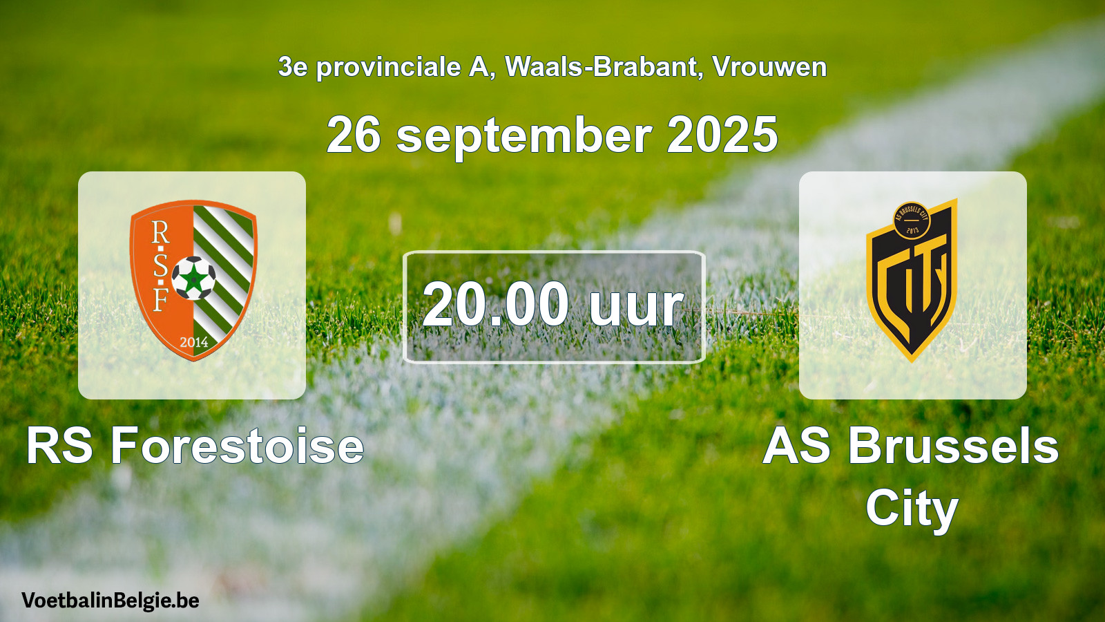 Scheduled match women football: RS Forestoise - AS Brussels City (26 September 2025)