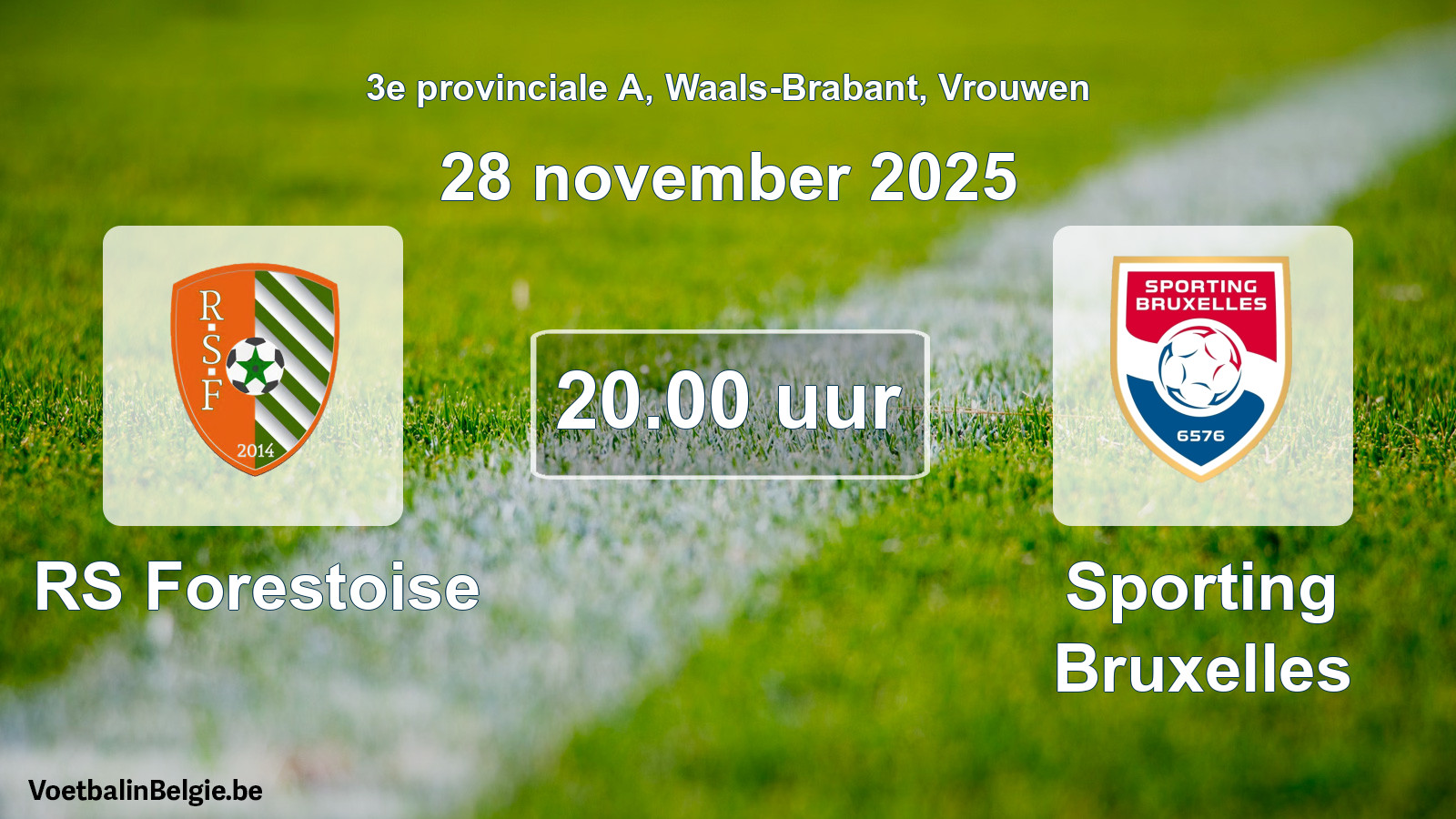 Match prévu football femmes: RS Forestoise - Sporting Bruxelles (28 novembre 2025)