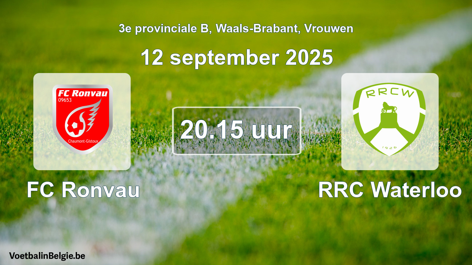 Scheduled match women football: FC Ronvau - RRC Waterloo (12 September 2025)