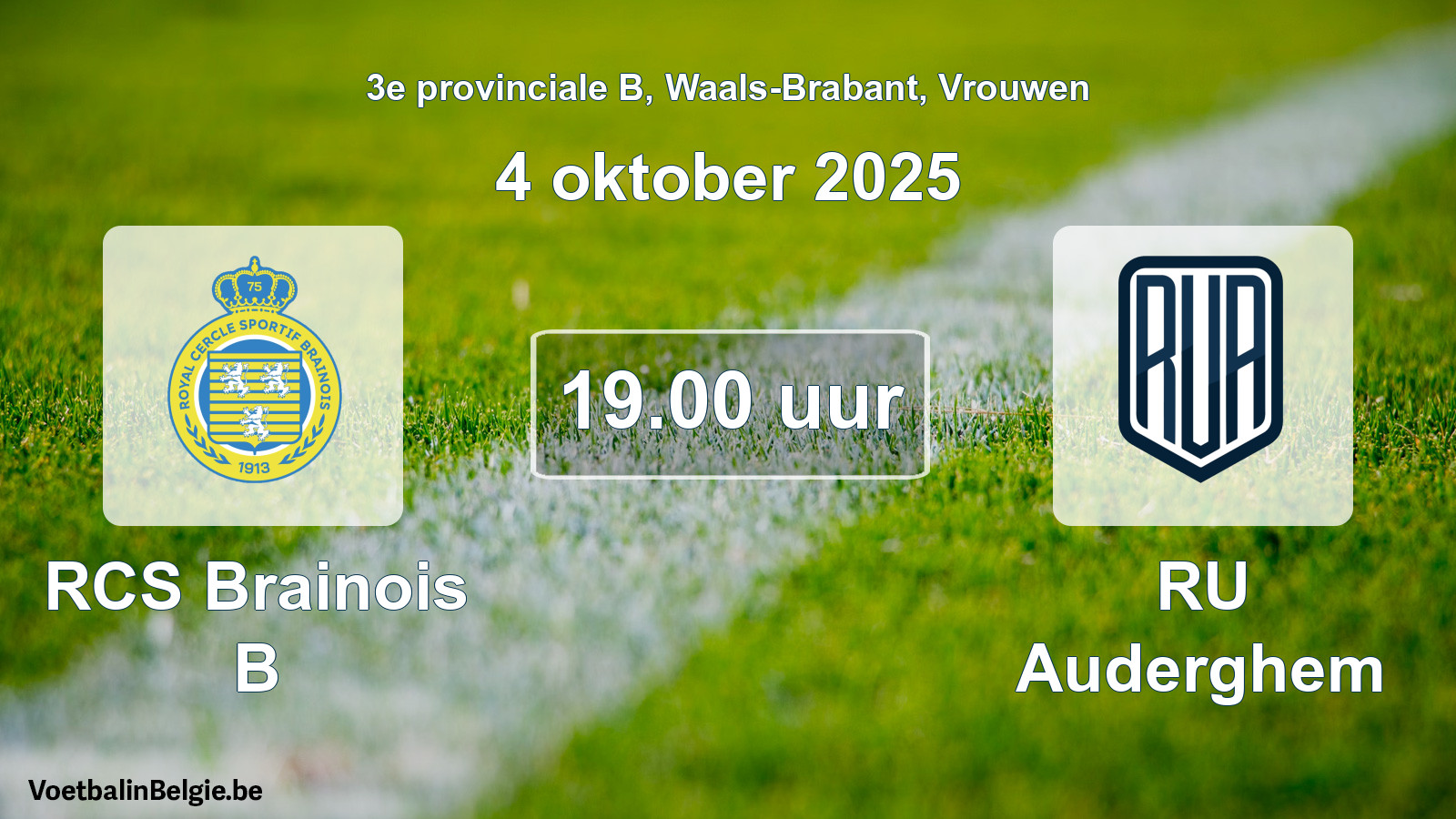 Scheduled match women football: RCS Brainois B - RU Auderghem (4 October 2025)