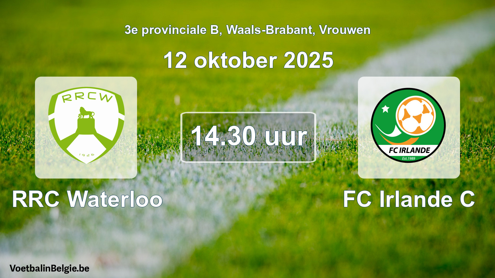 Geplande wedstrijd vrouwenvoetbal: RRC Waterloo - FC Irlande C (12 oktober 2025)