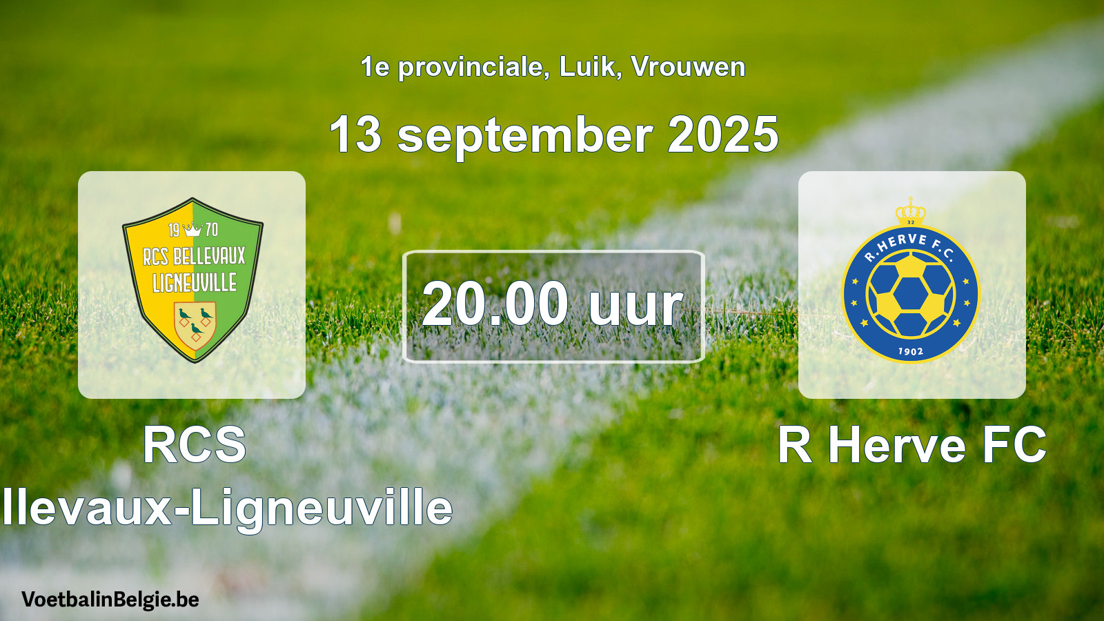 Geplande wedstrijd vrouwenvoetbal: RCS Bellevaux-Ligneuville - R Herve FC (13 september 2025)
