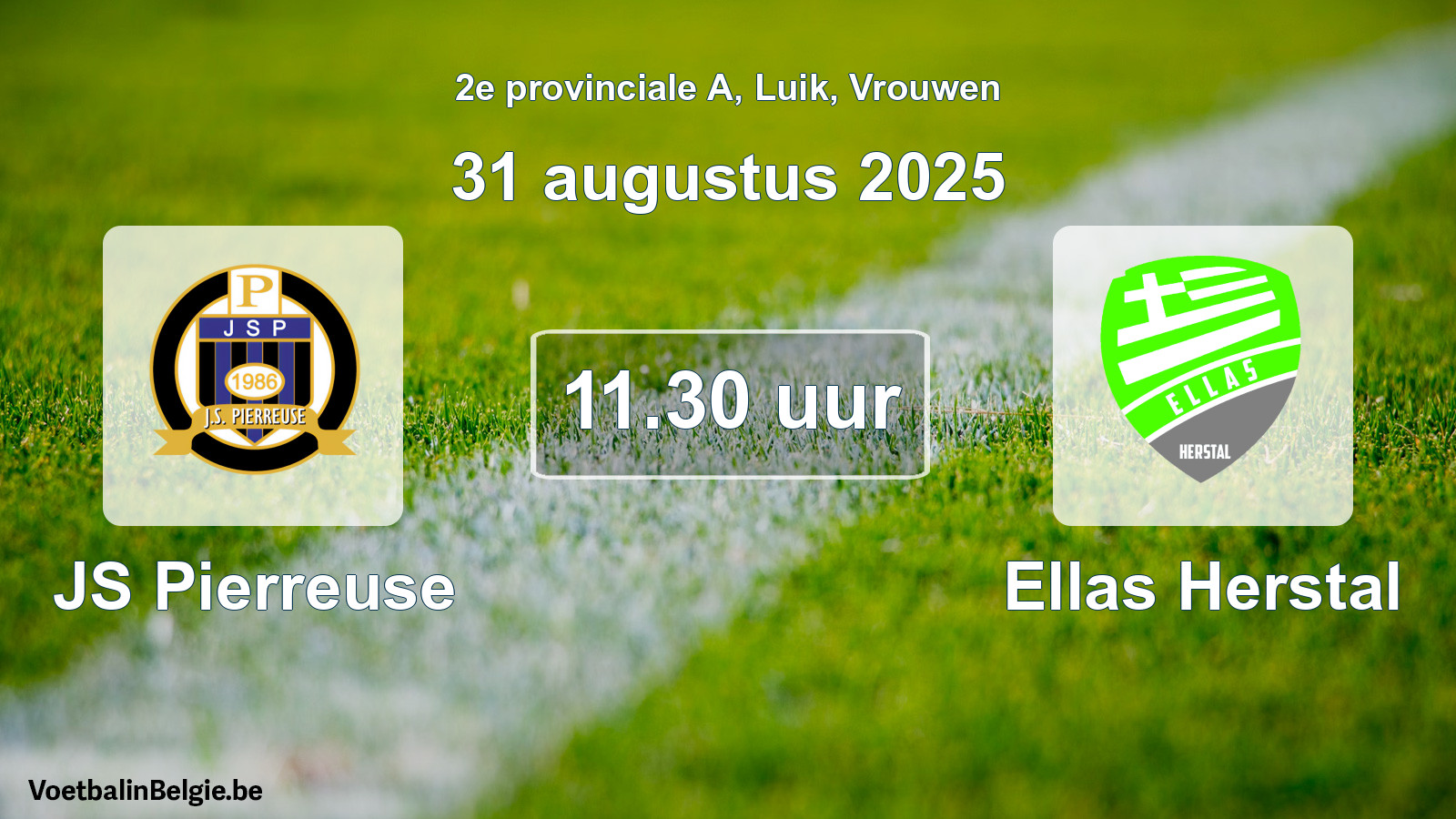Scheduled match women football: JS Pierreuse - Ellas Herstal (31 August 2025)