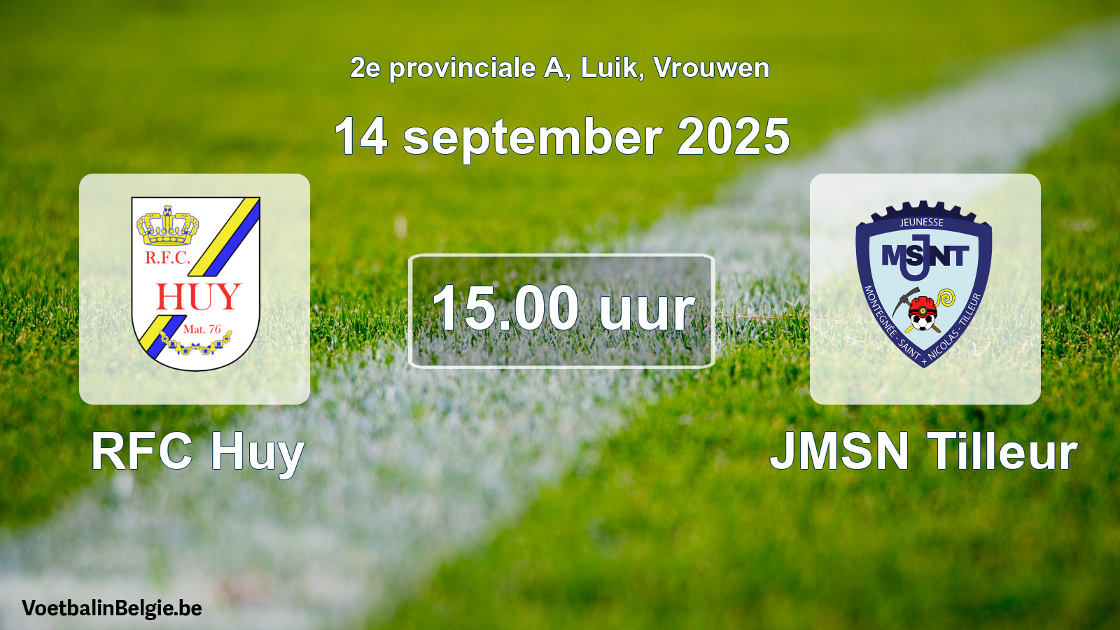 Scheduled match women football: RFC Huy - JMSN Tilleur (14 September 2025)
