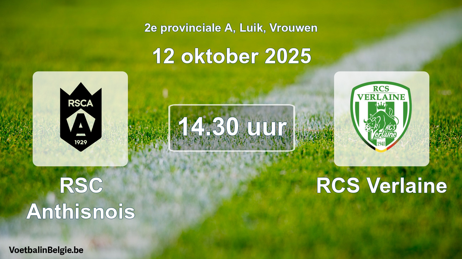 Scheduled match women football: RSC Anthisnois - RCS Verlaine (12 October 2025)