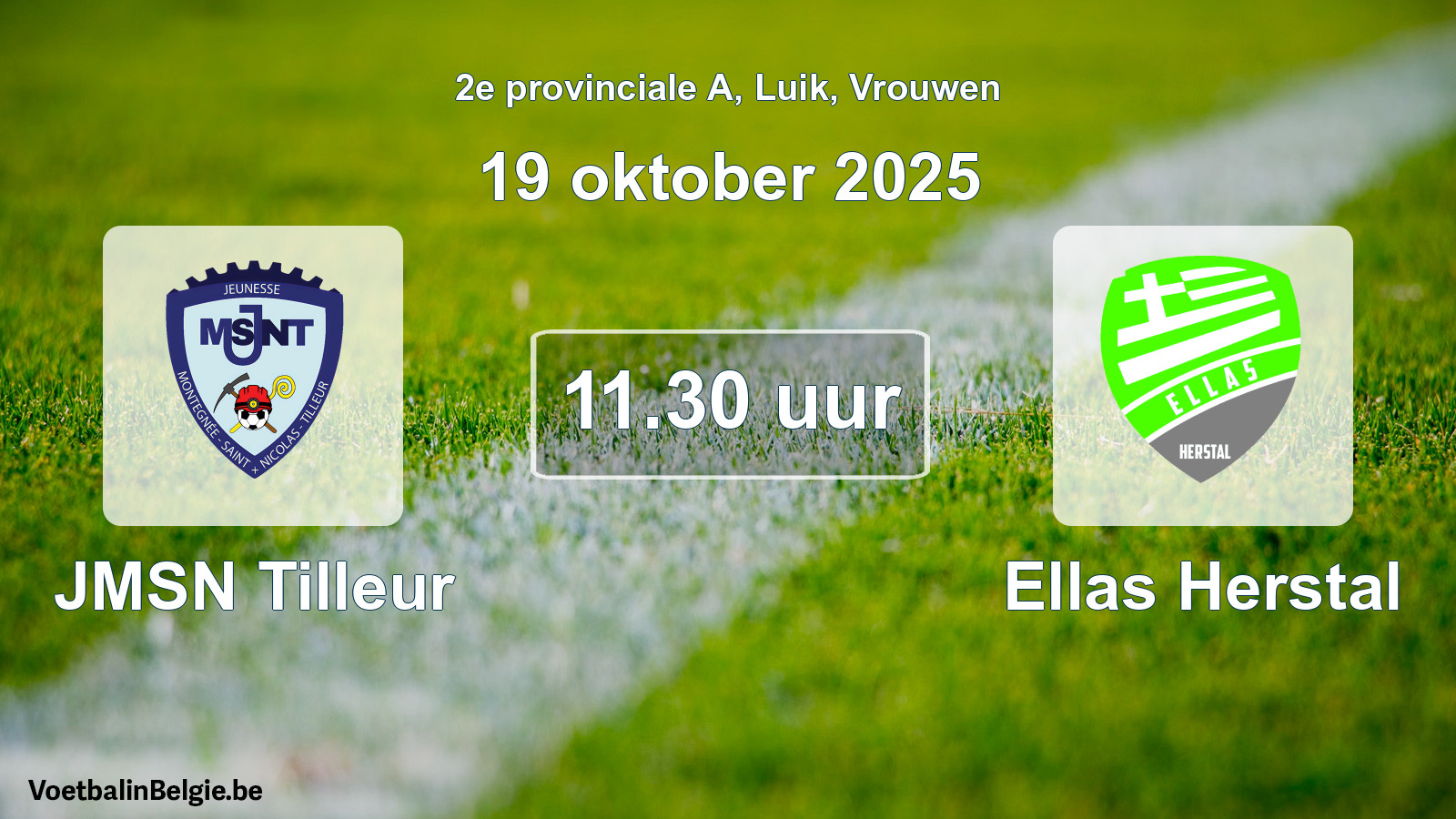 Scheduled match women football: JMSN Tilleur - Ellas Herstal (19 October 2025)