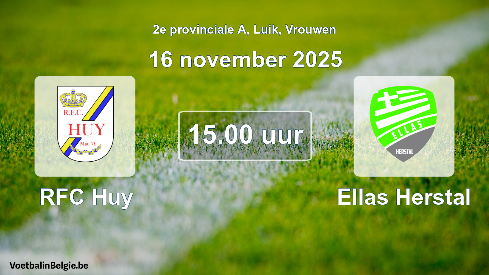 Geplande wedstrijd vrouwenvoetbal: RFC Huy - Ellas Herstal (16 november 2025)